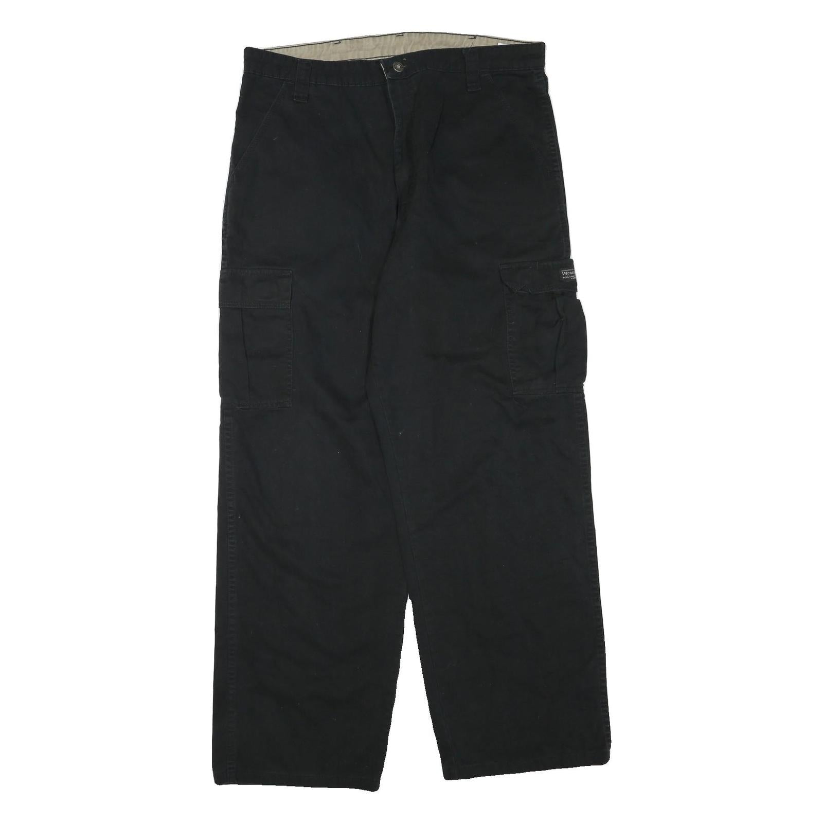 Buy WRANGLER Mens Black Cargo Regular Fit Cotton Blend Trousers W36 L32 Pocketed Refurbished - $36.39 WRANGLER Mens Black Cargo Regular Fit Cotton Blend Trousers W36 L32 Pocketed Refurbished - N/A refurbished available on Cerqular