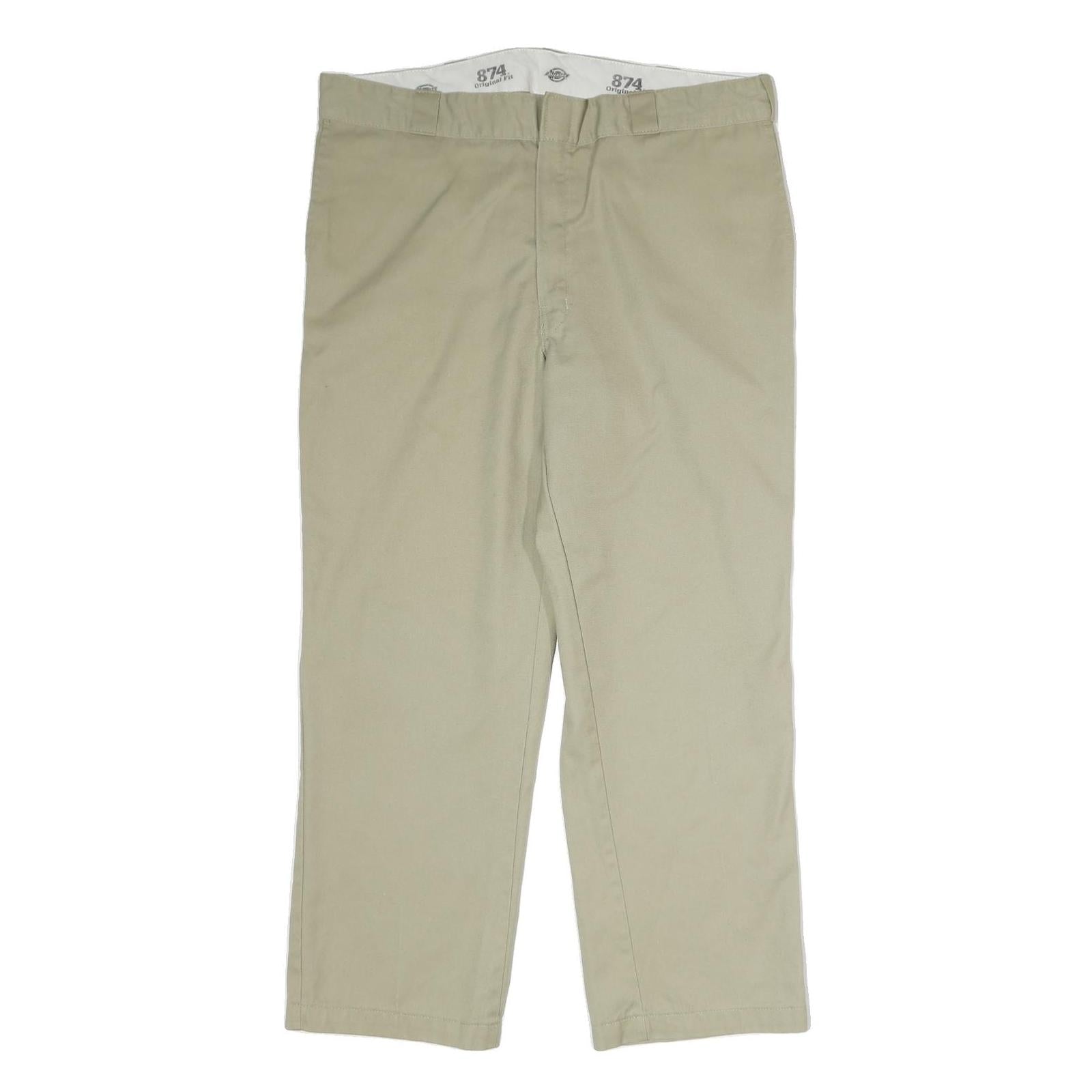 DICKIES Mens Beige Regular Fit Straight Leg Trousers W38 L29 Classic Workwear Refurbished - N/A refurbished available on Cerqular