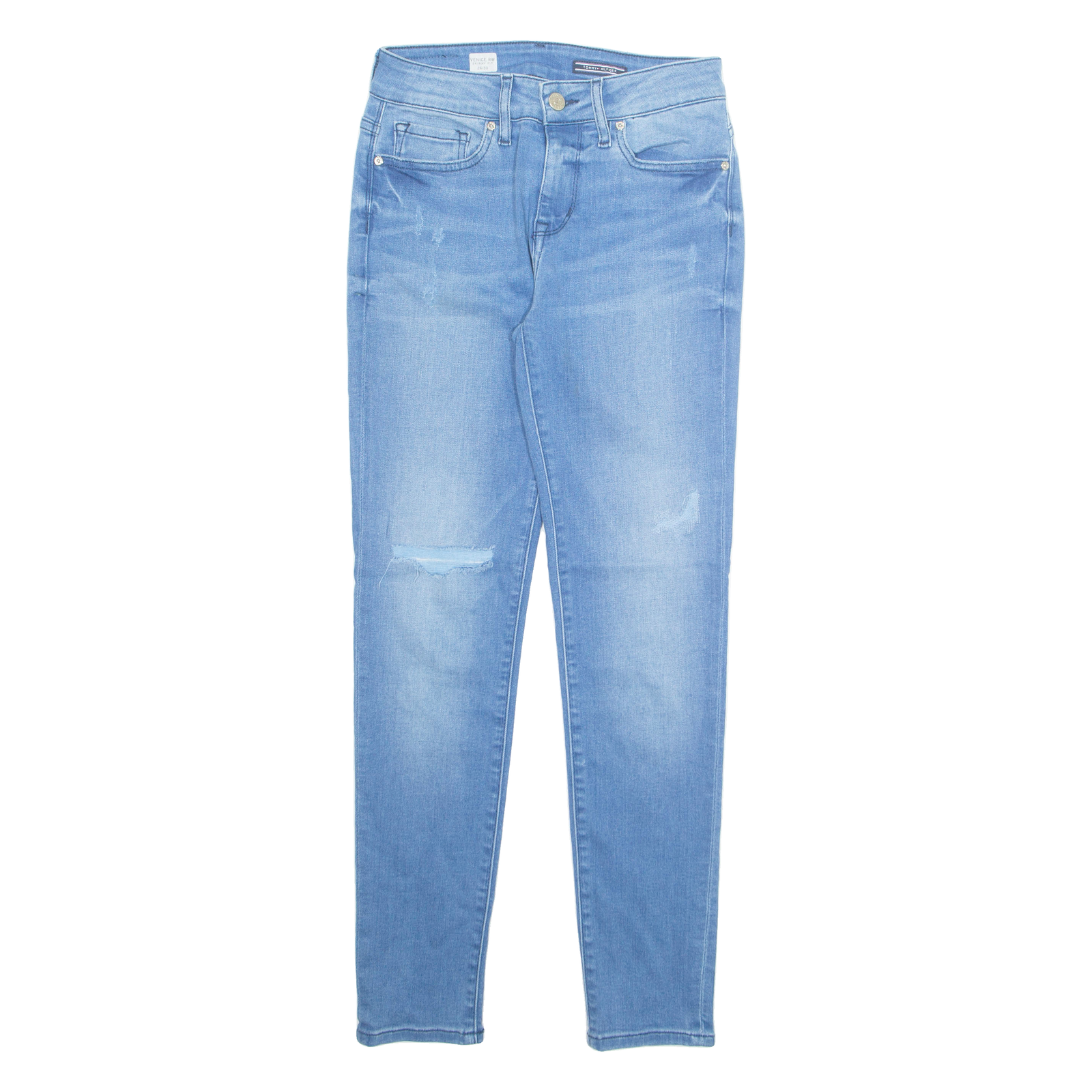TOMMY HILFIGER Womens Jeans Blue Regular Skinny Stone Wash W26 L30 Refurbished - N/A refurbished available on Cerqular