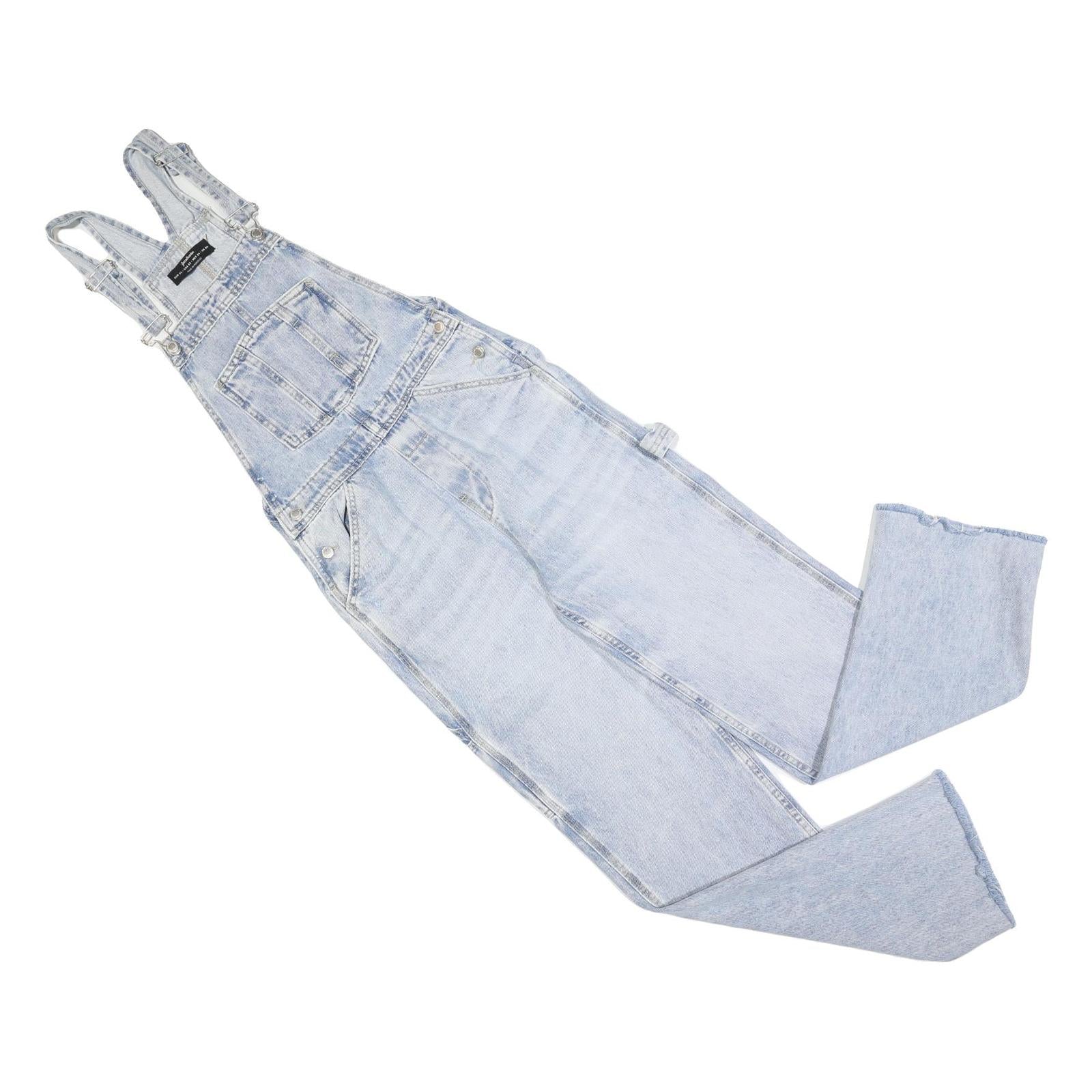 STRADIVARIOUS Womens Blue Denim Classic Cotton Blend Dungarees UK 6 W26 L30 Refurbished - N/A refurbished available on Cerqular