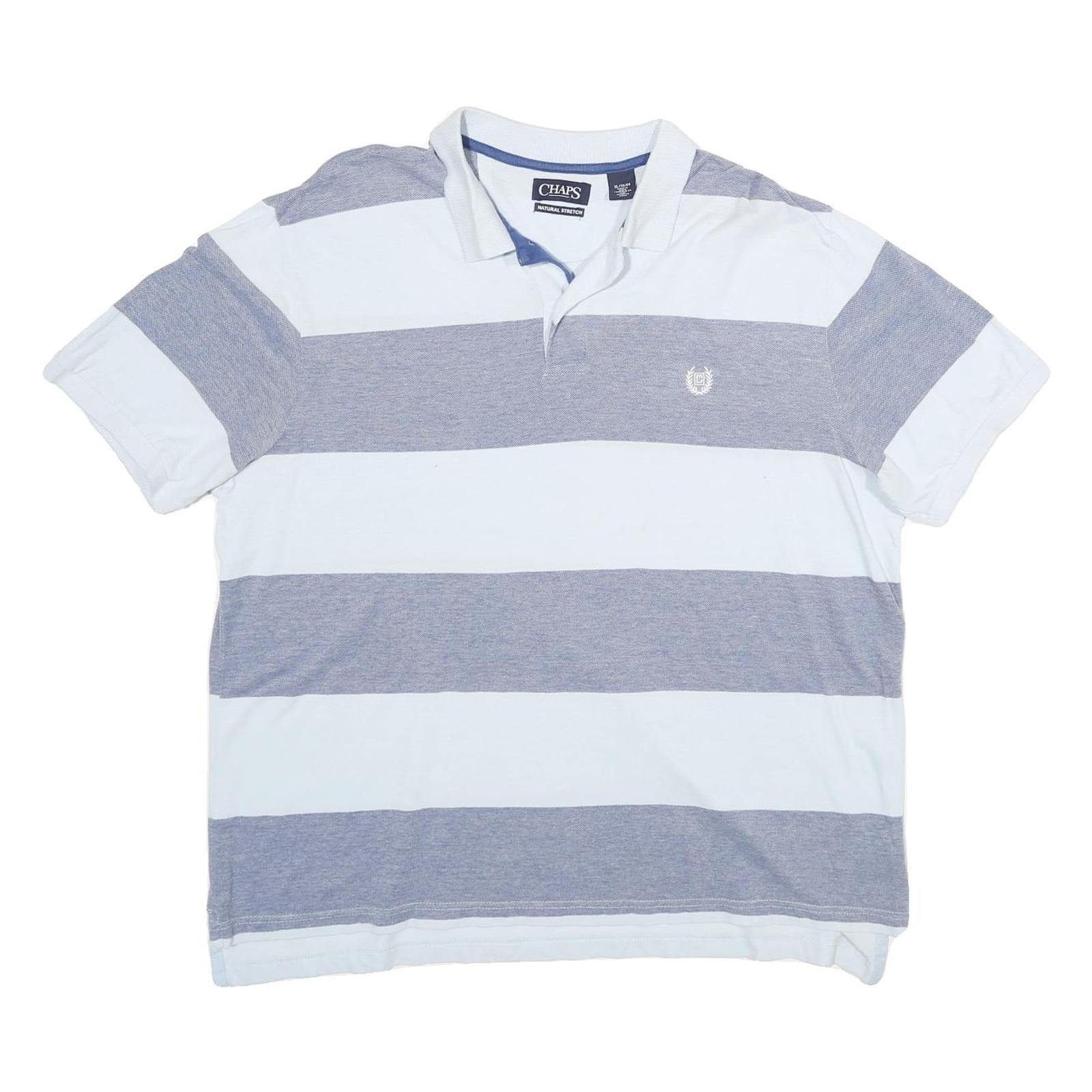 Buy CHAPS Mens Blue & White Striped Short Sleeve Polo Shirt XL Casual Cotton Refurbished - $24.69 CHAPS Mens Blue & White Striped Short Sleeve Polo Shirt XL Casual Cotton Refurbished - N/A refurbished available on Cerqular