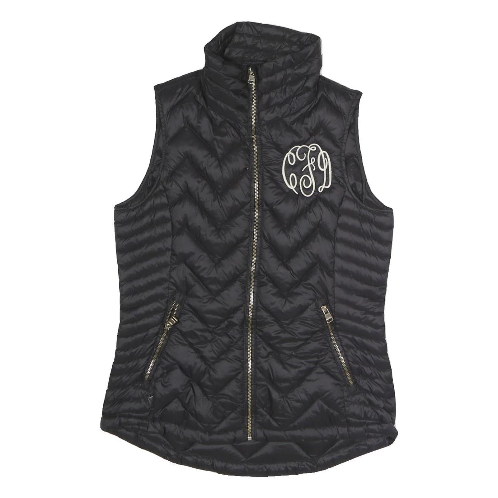 CALVIN KLEIN Womens Black Nylon Quilted Sleeveless Jacket S Zip Closure Refurbished - N/A refurbished available on Cerqular