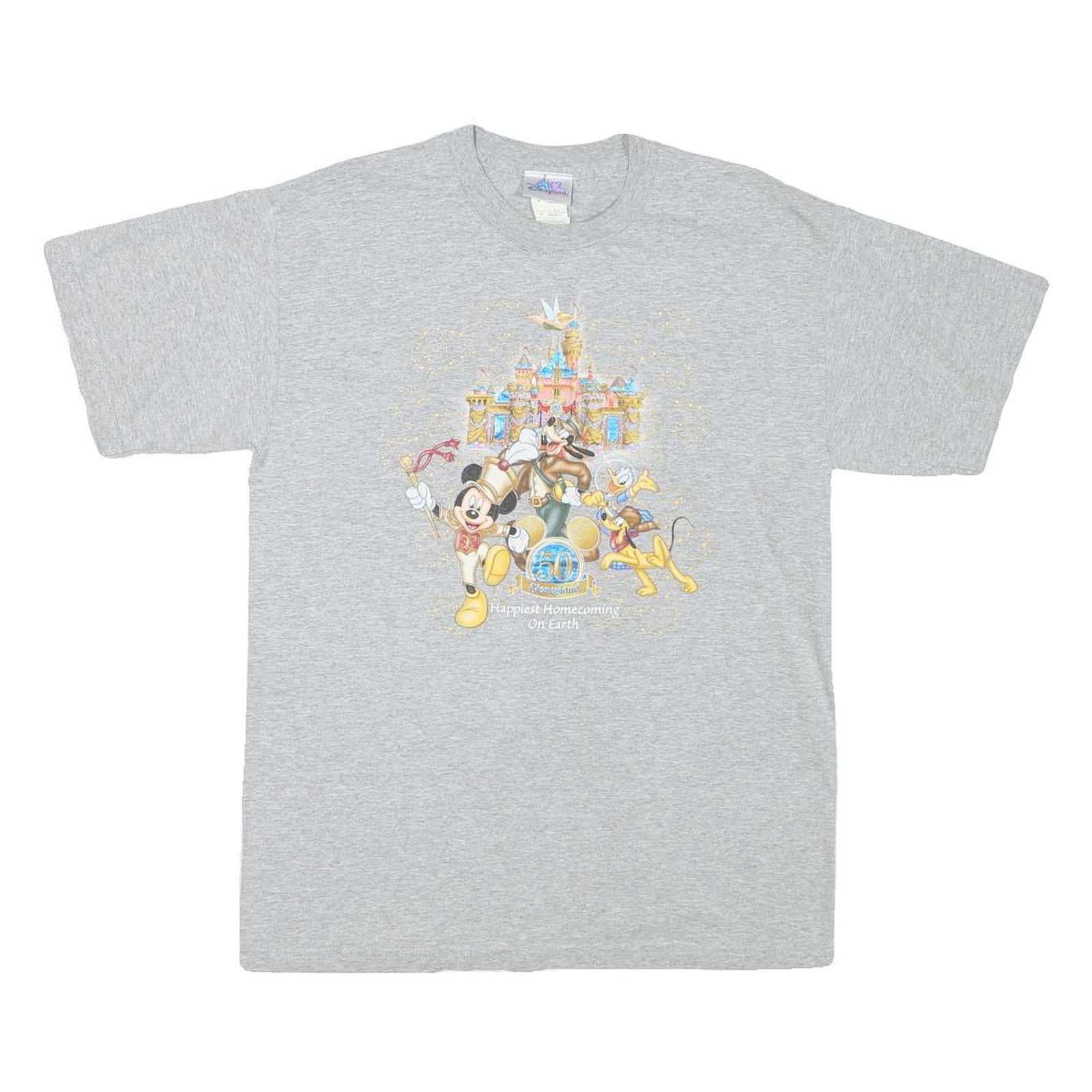 DISNEY Mens Grey Cotton Blend Graphic T-Shirt M Short Sleeve Crew Neck Refurbished - N/A refurbished available on Cerqular