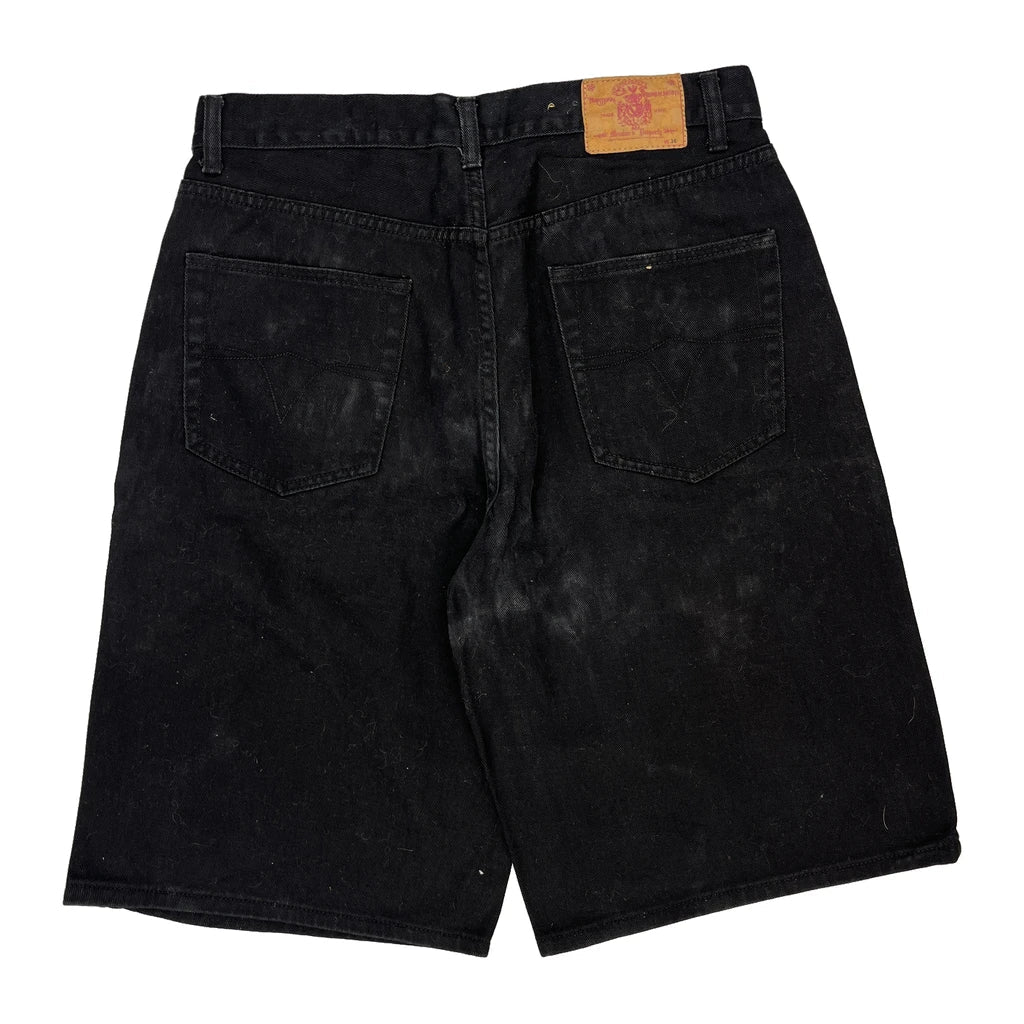 Members Property Denim Shorts - 36W 11L Black Cotton Refurbished - Thrifted (note: this is a term often used to describe second- refurbished available on Cerqular