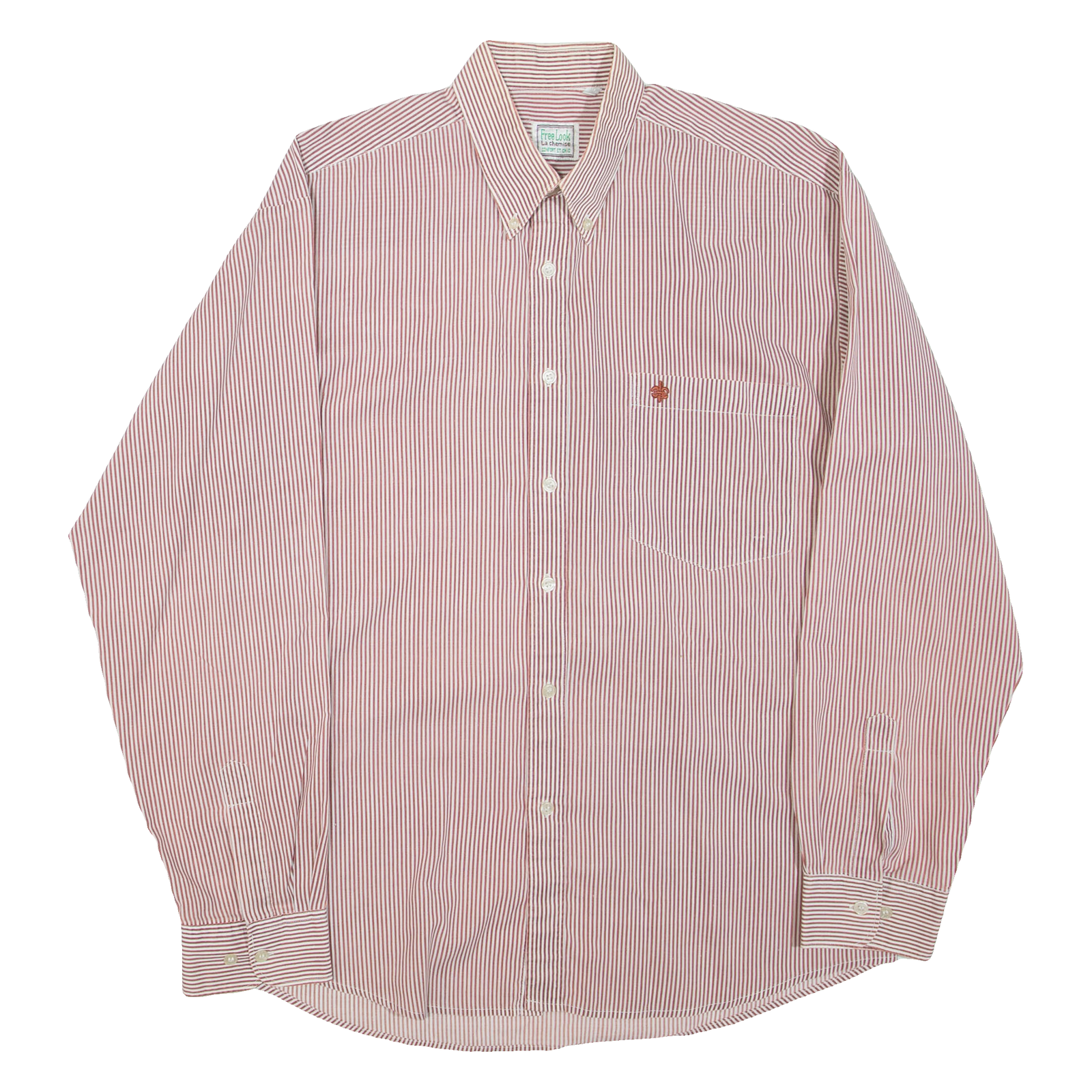 FREE LOOK LE CHEMISE Mens Shirt Maroon Striped Long Sleeve XL Refurbished - N/A refurbished available on Cerqular
