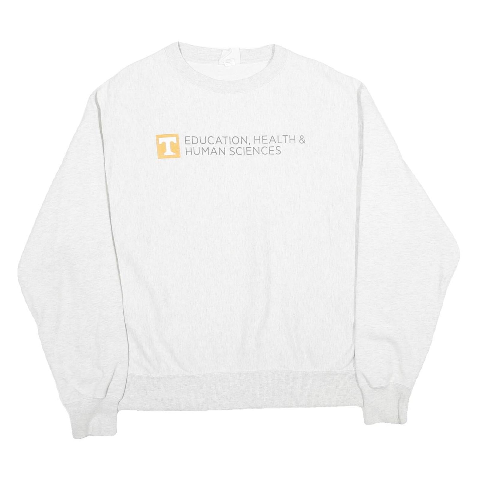 CHAMPION REVERSE WEAVE Mens White Education Health & Human Sciences Crew Neck L Refurbished - N/A refurbished available on Cerqular