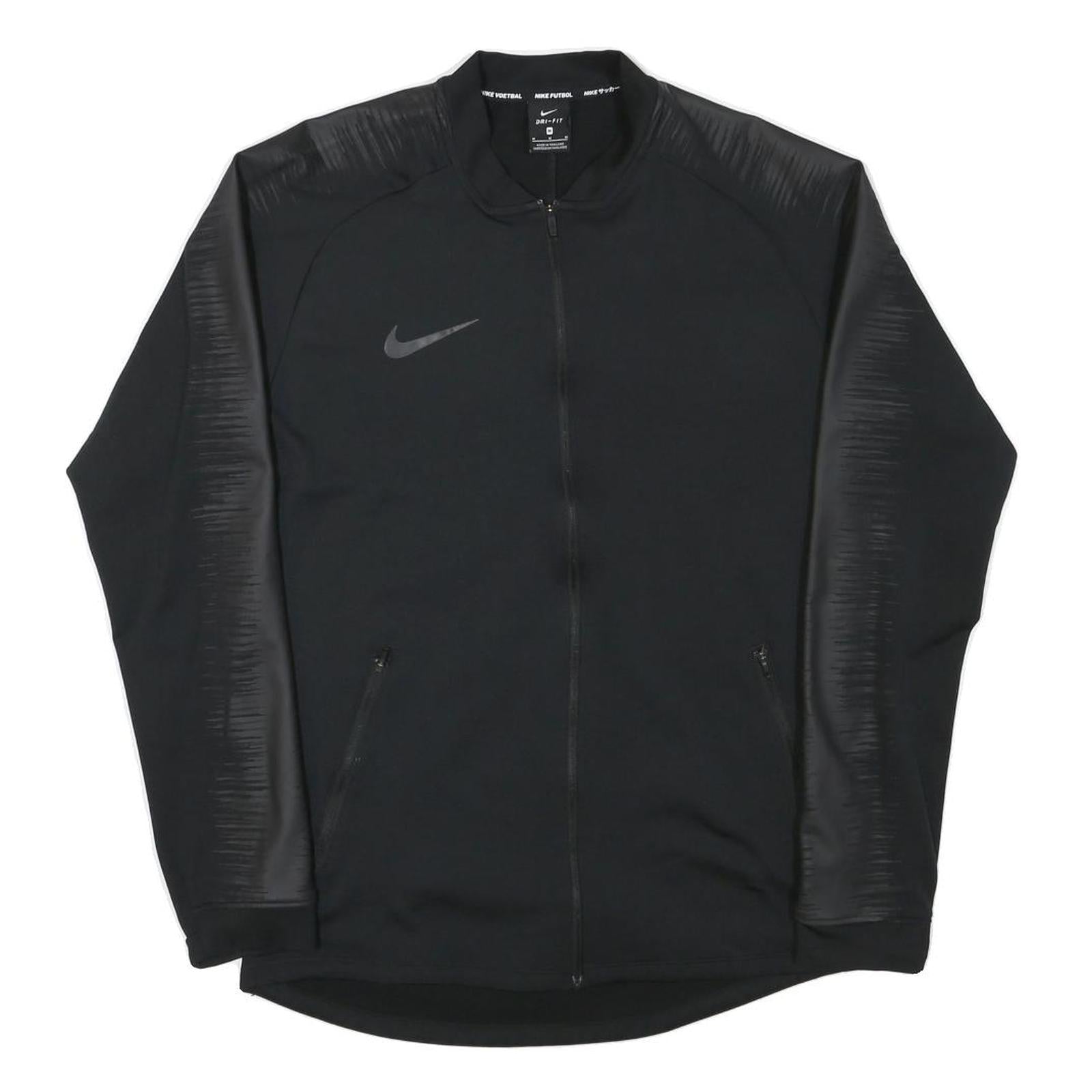 NIKE Mens Black Jacket M Polyester Blend Plain Zip Sports Training Lightweight Refurbished - N/A refurbished available on Cerqular