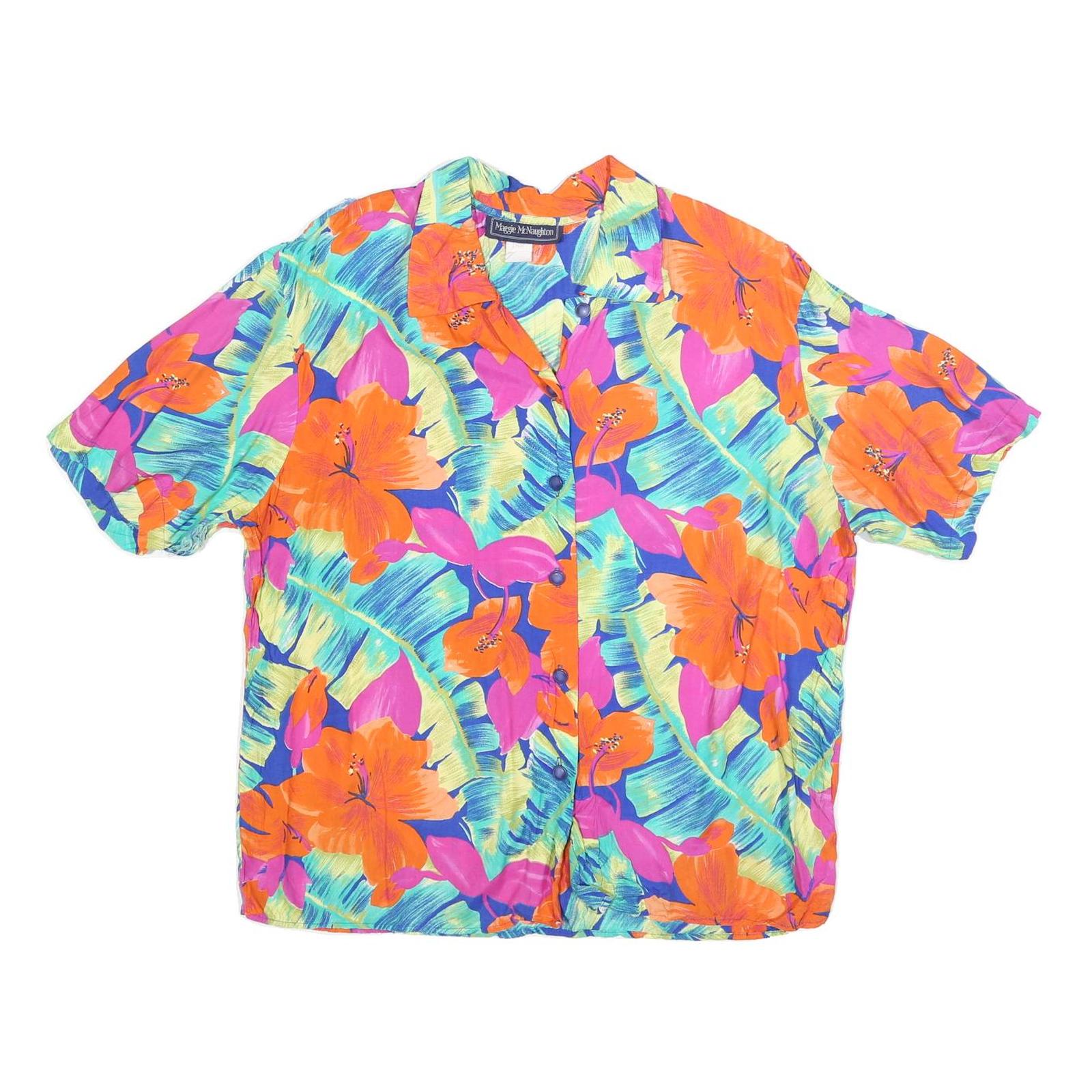 Buy MAGGIE MCNAUGHTON Womens Orange & Pink Floral Shirt Short Sleeve Collared XL Refurbished - $12.99 MAGGIE MCNAUGHTON Womens Orange & Pink Floral Shirt Short Sleeve Collared XL Refurbished - N/A refurbished available on Cerqular