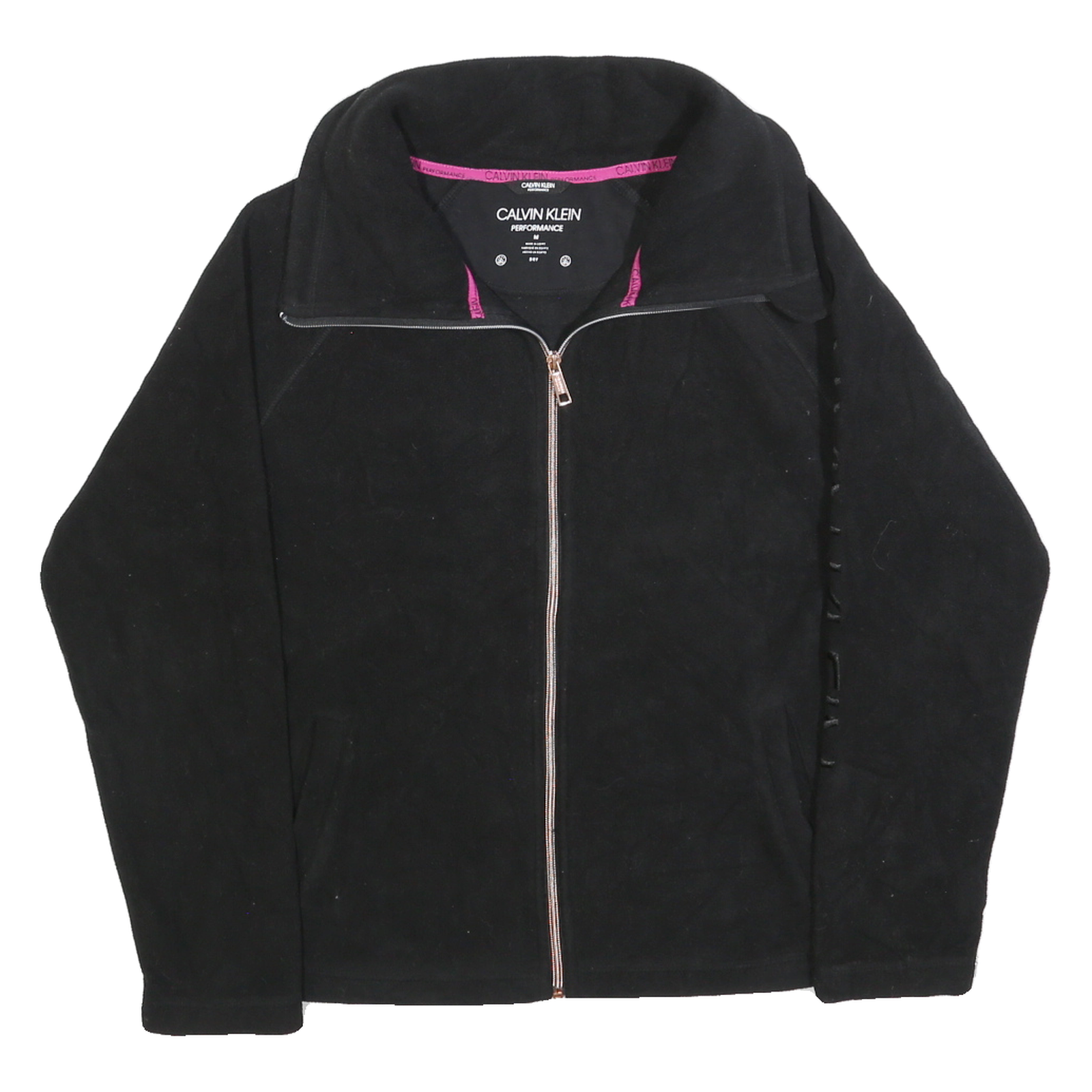 CALVIN KLEIN PERFORMANCE Womens Black Plain Jumper Full Zip Basic Knit M Jacket Refurbished - N/A refurbished available on Cerqular