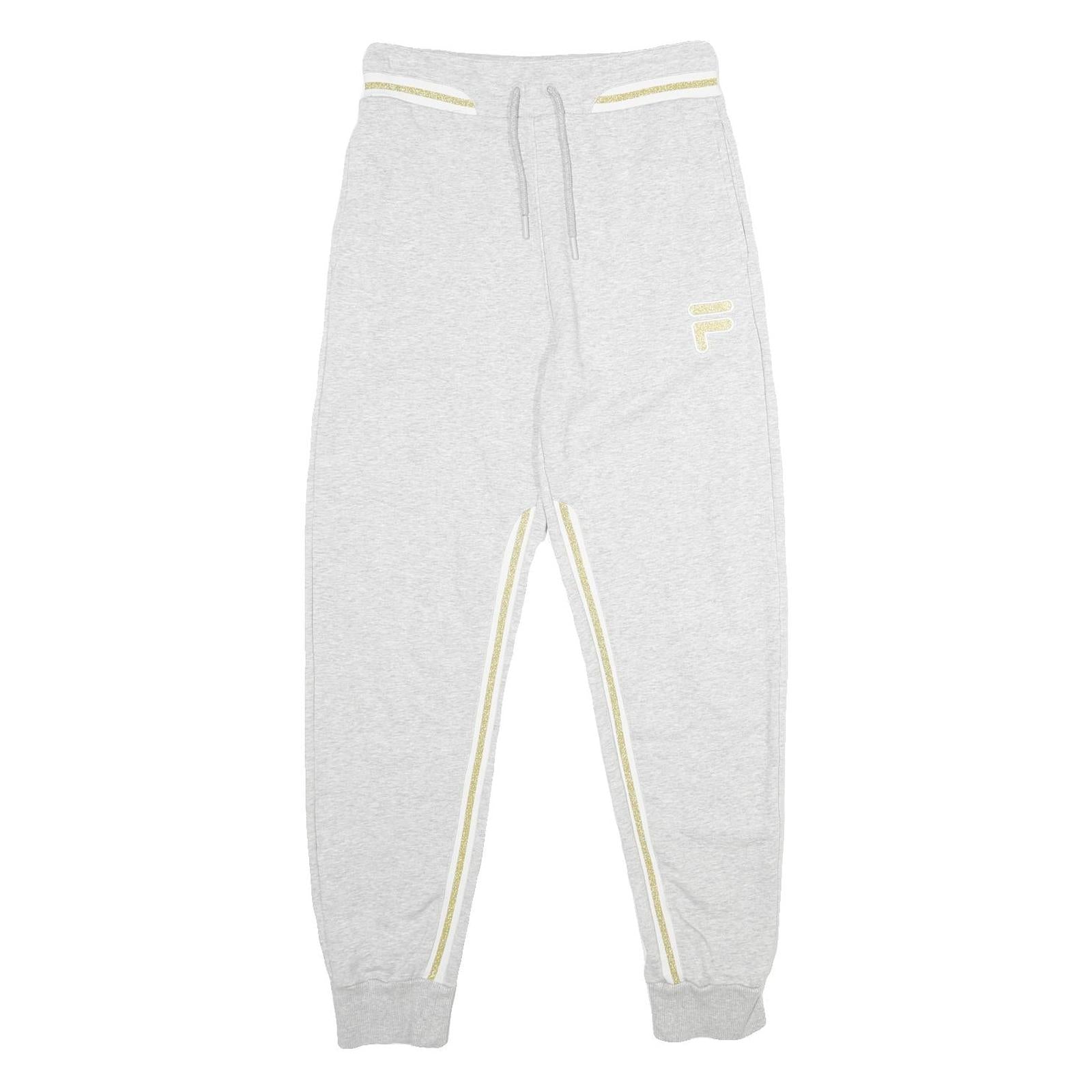 FILA Womens Joggers Grey & Gold Slim Tapered S W28 L29 Casual Cotton Blend Refurbished - N/A refurbished available on Cerqular