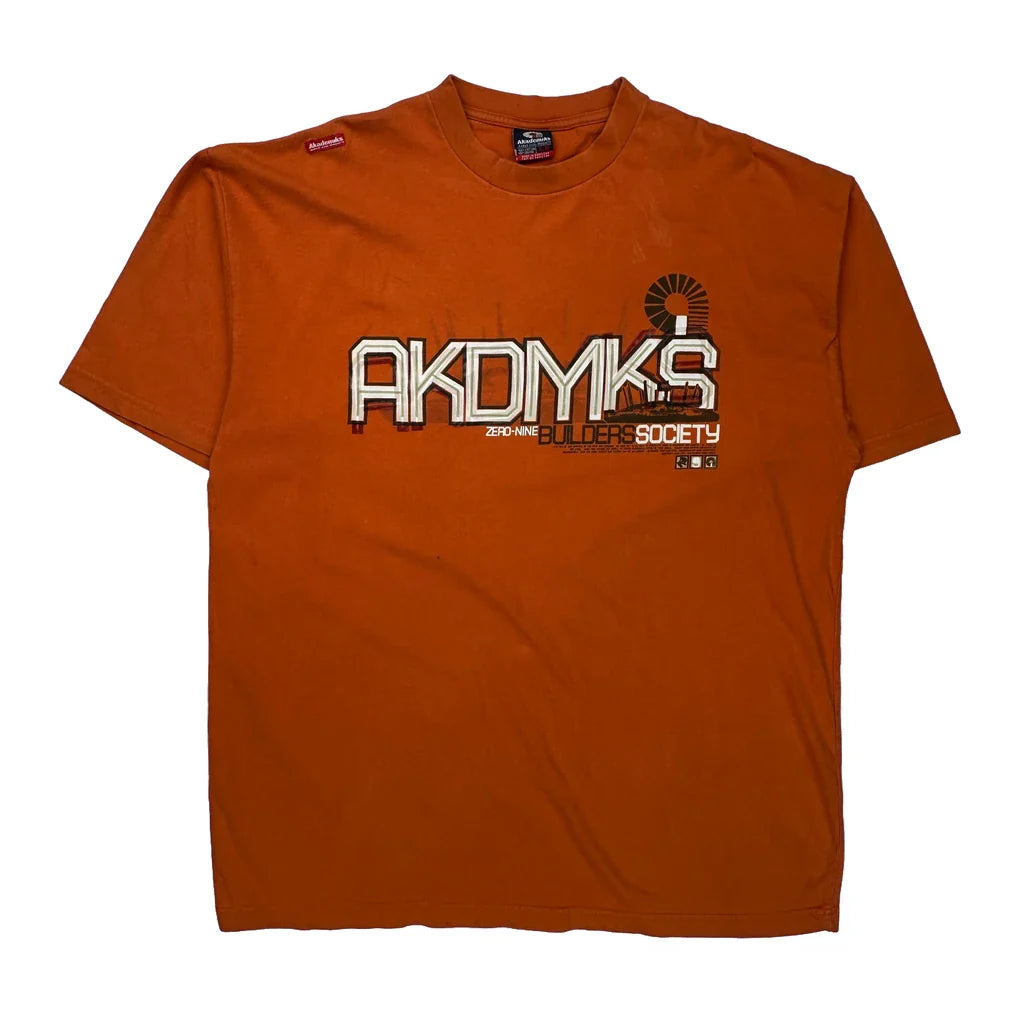 Buy Builders Society Akademiks Graphic T-Shirt - XL Orange Cotton Refurbished - $46.89 Builders Society Akademiks Graphic T-Shirt - XL Orange Cotton Refurbished - Thrifted (note: this is a term often used to describe second- refurbished available on Cerqular