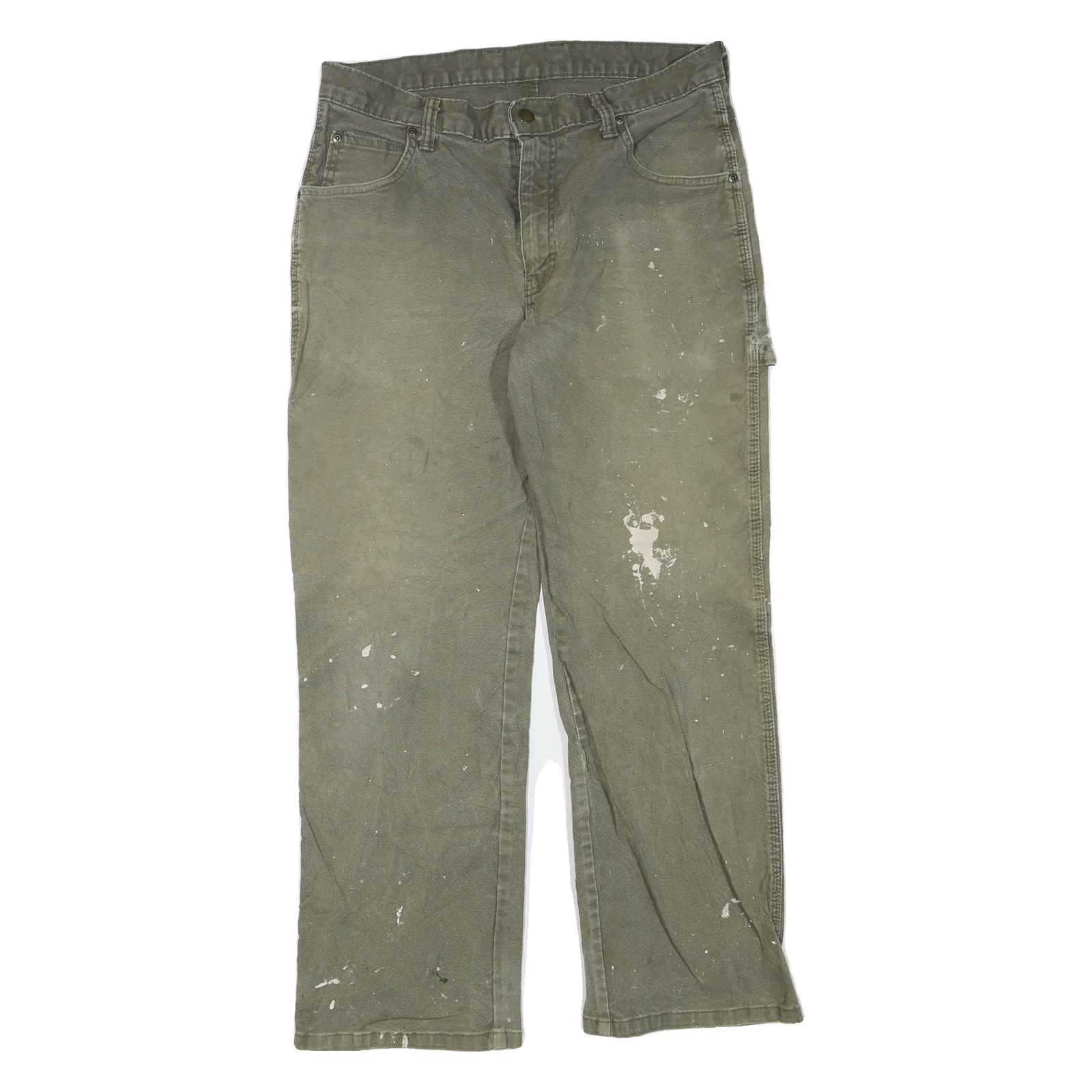 DICKIES Mens Regular Fit Straight Cotton Blend Work Trousers W32 L29 Paint Refurbished - N/A refurbished available on Cerqular