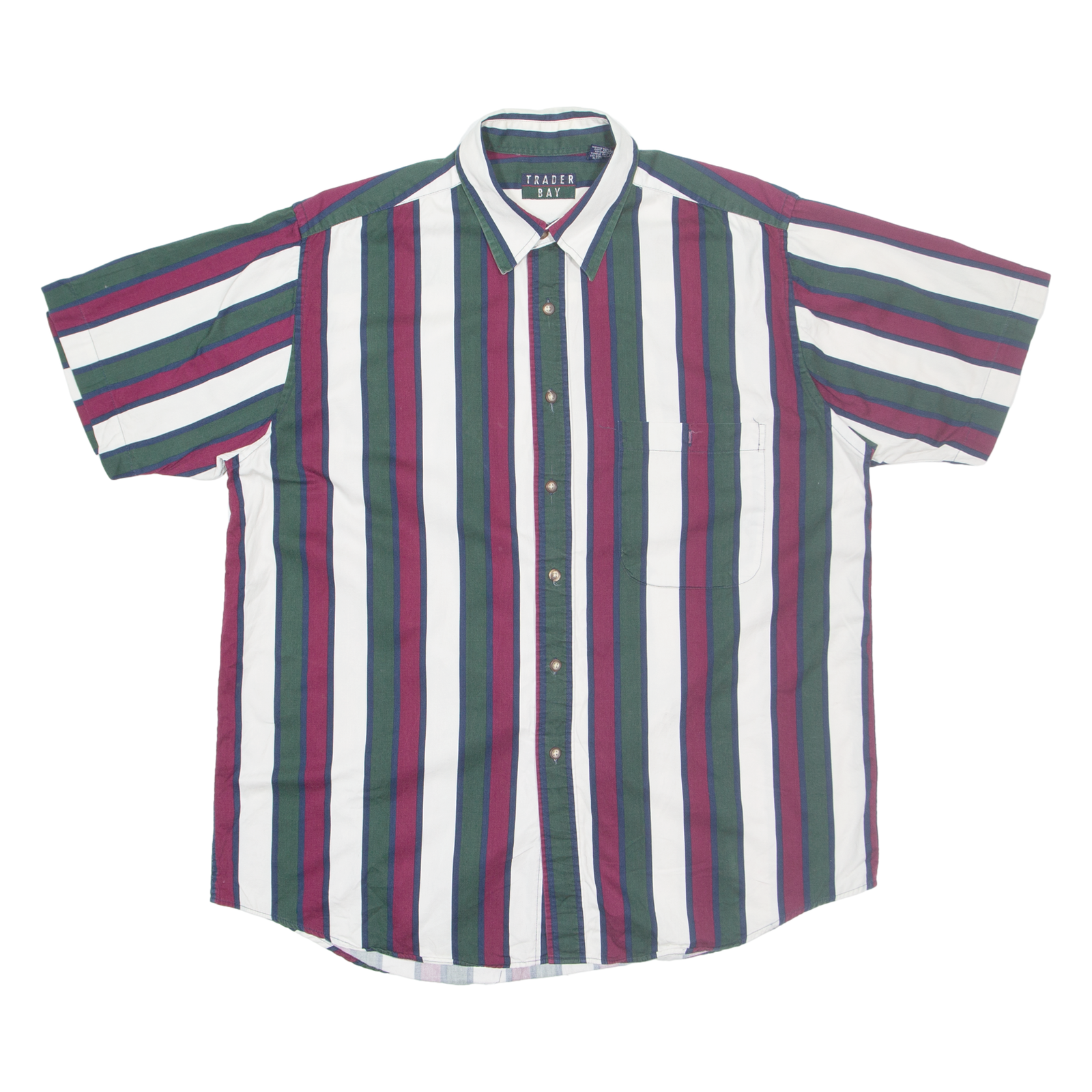 TRADER BAY Mens Shirt Green Striped L Refurbished - N/A refurbished available on Cerqular
