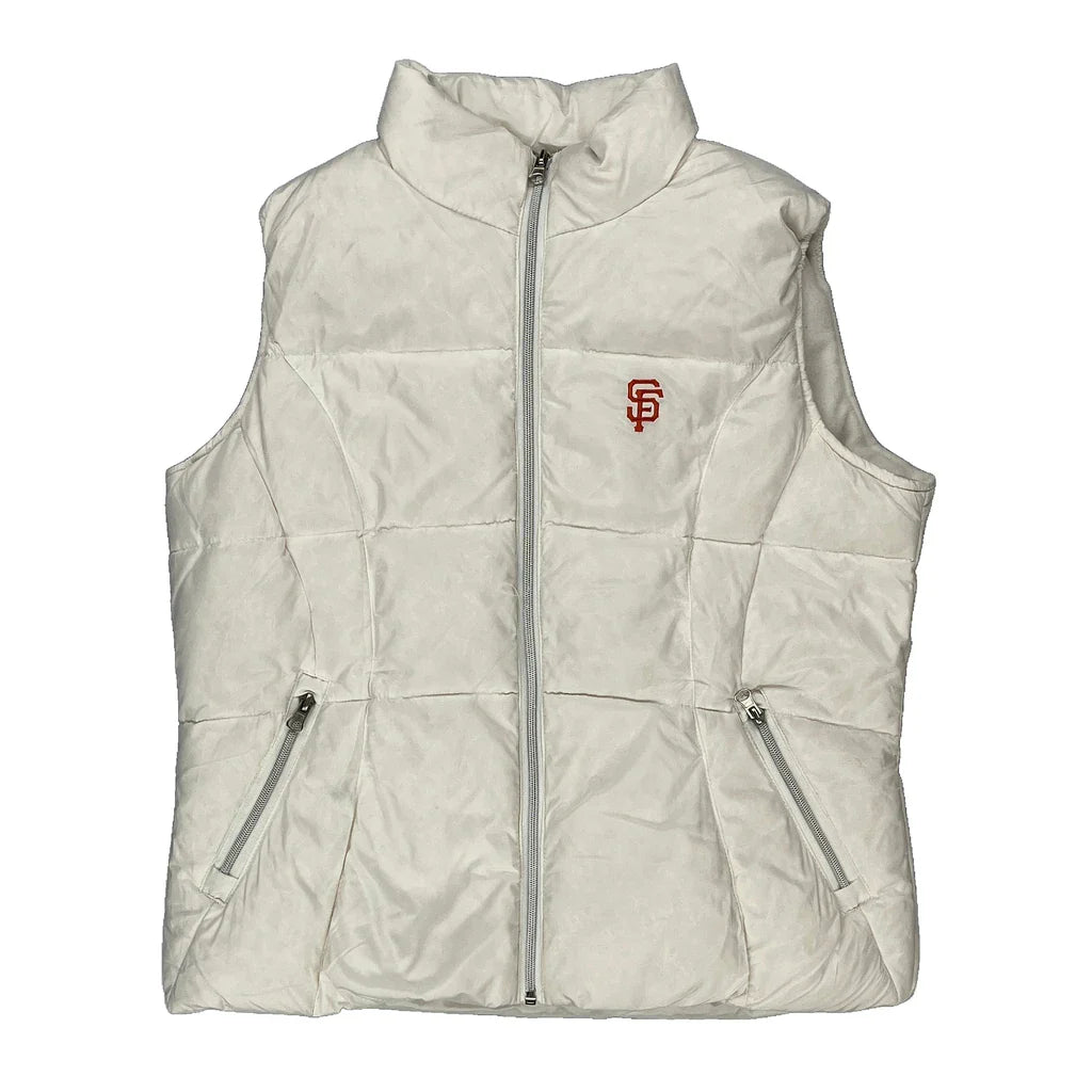 San Francisco Giants Carl Banks Mlb Gilet - Medium White Polyester Refurbished - Thrifted (note: this is a term often used to describe second- refurbished available on Cerqular