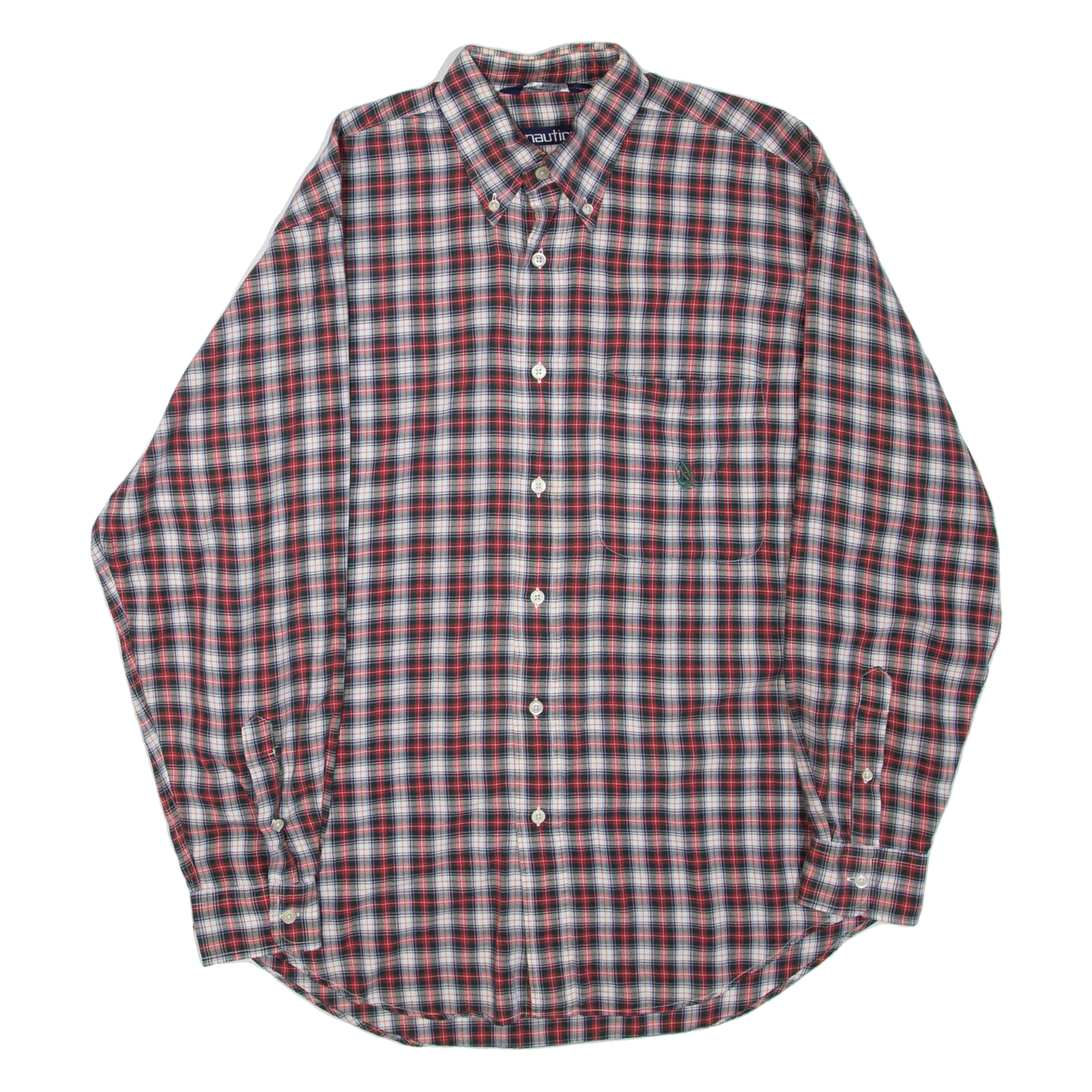 NAUTICA Mens Shirt Red Check Long Sleeve M Refurbished - N/A refurbished available on Cerqular