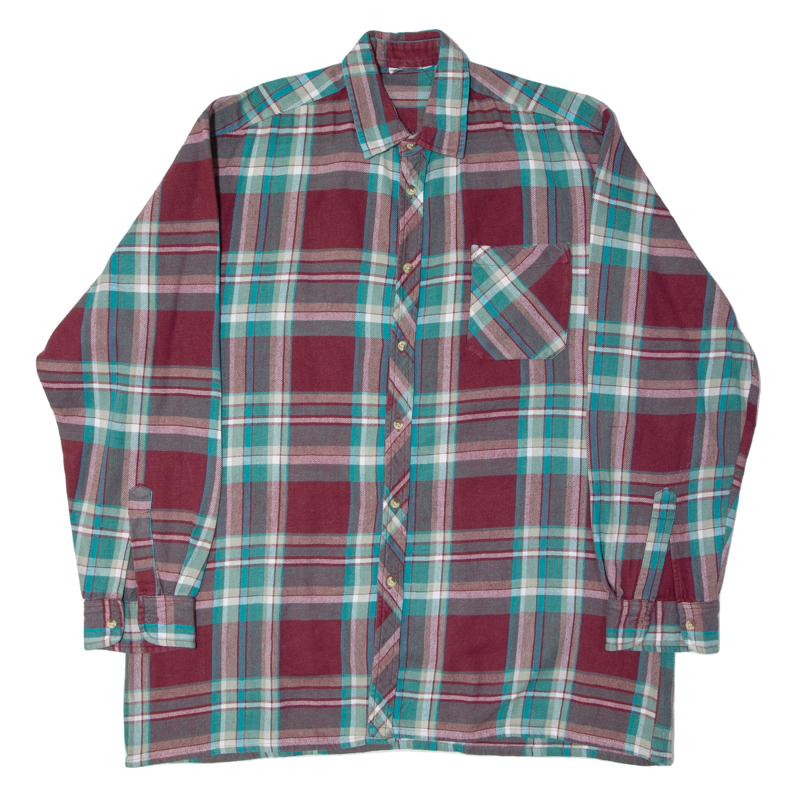 Mens Shirt Red Check Long Sleeve L Refurbished - N/A refurbished available on Cerqular