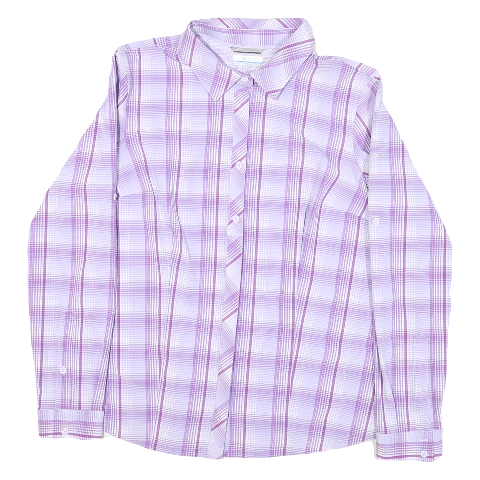 COLUMBIA Womens Purple & White Plaid Shirt XL Outdoor Casual Long Sleeve Button Refurbished - N/A refurbished available on Cerqular