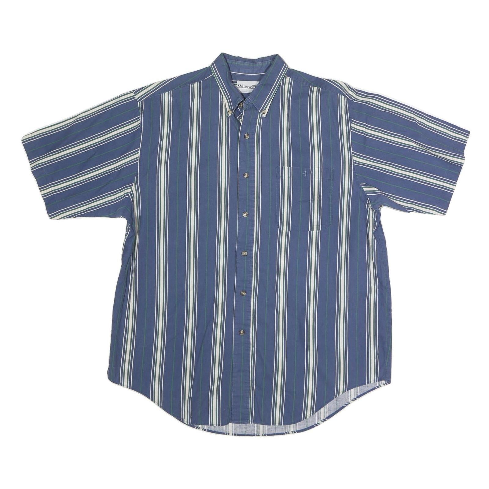 WILLOW BAY Mens Blue & White Striped Shirt L Button-Down Collar Cotton Casual Refurbished - N/A refurbished available on Cerqular