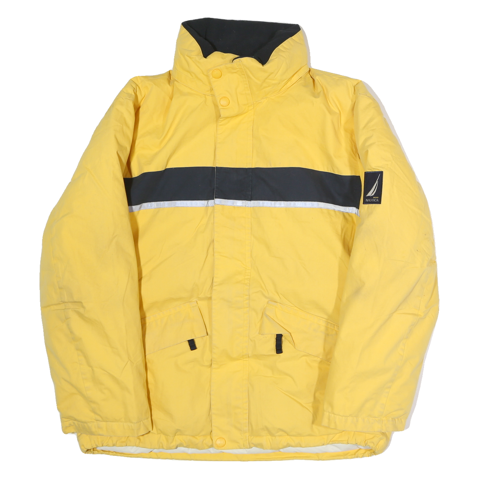 NAUTICA Mens Yellow & Black Zip Jacket M Polyester Plain Casual Sportswear Refurbished - N/A refurbished available on Cerqular