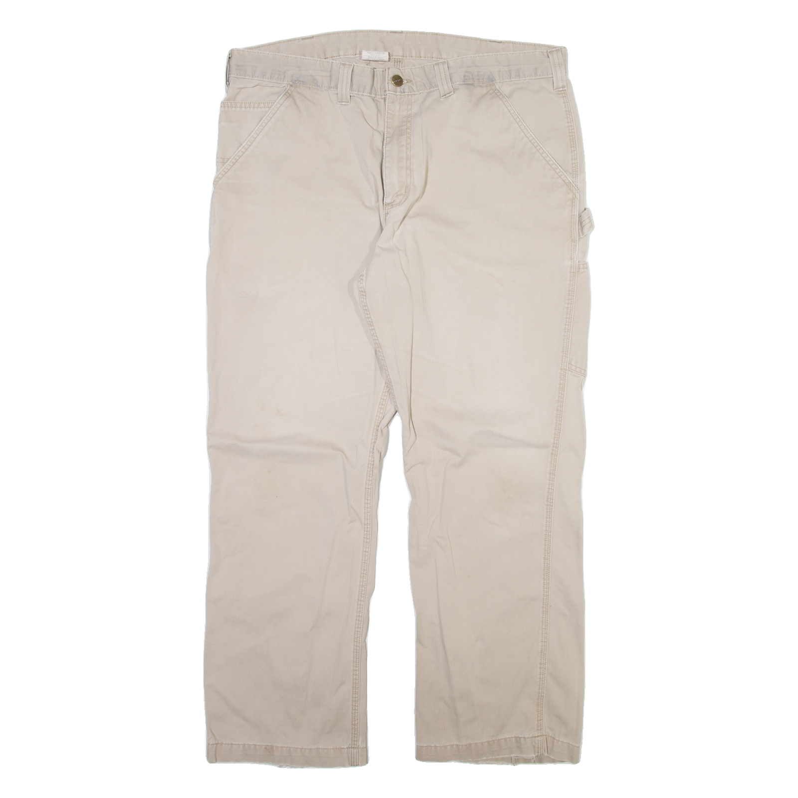 CARHARTT Carpenter Mens Trousers Beige Relaxed Straight W38 L30 Refurbished - N/A refurbished available on Cerqular