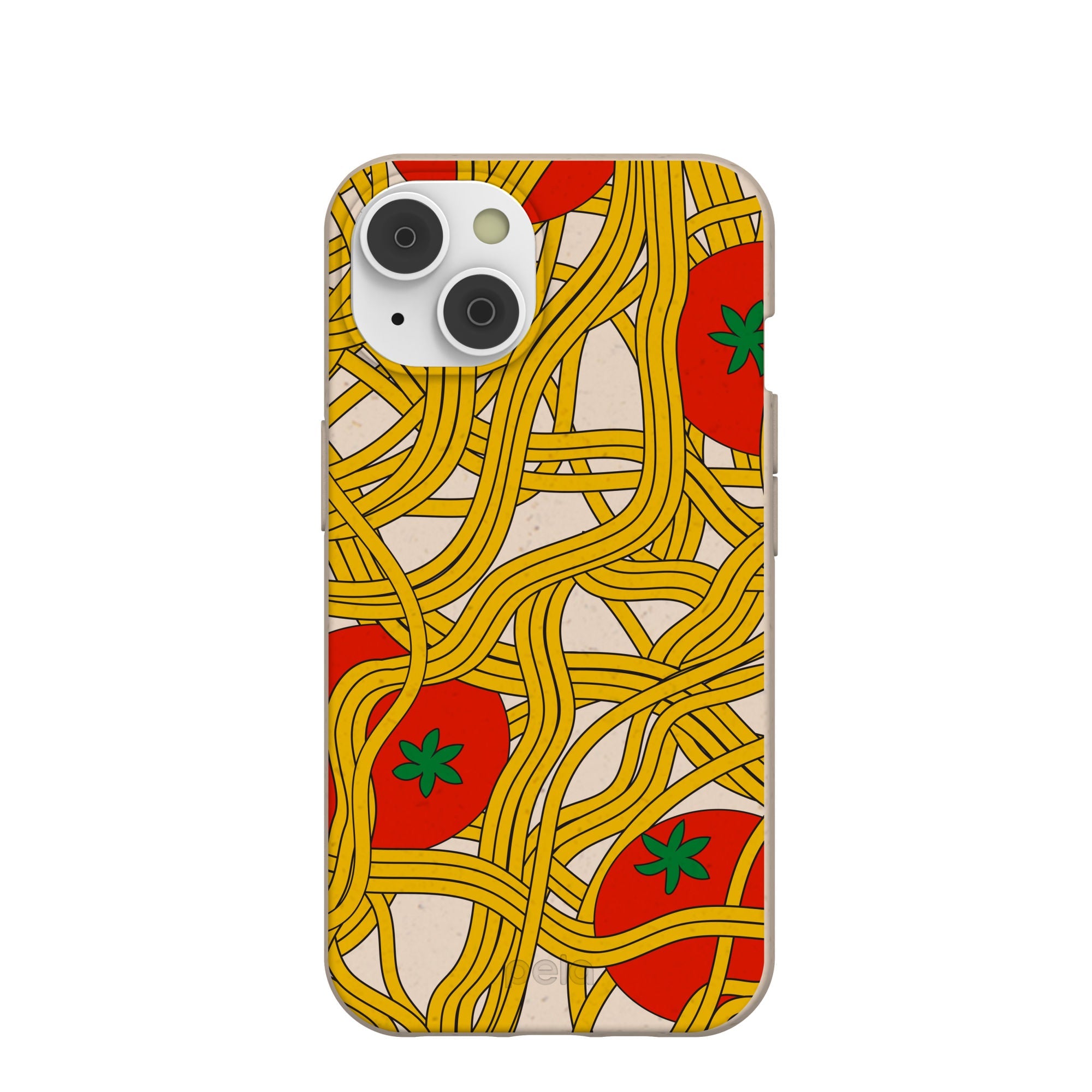 Seashell Spaghetti Splash iPhone 14/16e Case Refurbished - Pela Case refurbished available on Cerqular