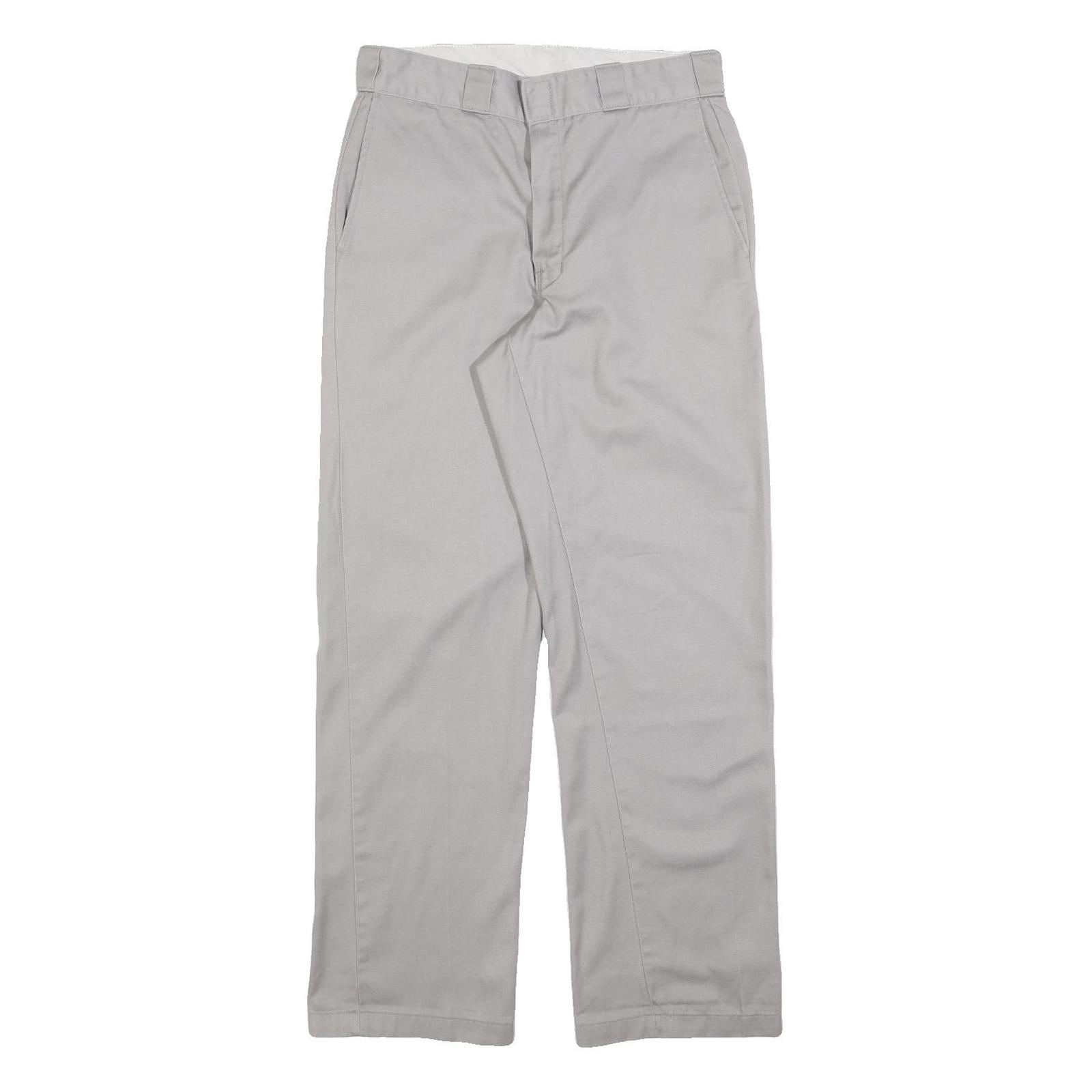 DICKIES Mens Cotton Blend Grey Relaxed Straight Trousers W32 L32 Workwear Refurbished - N/A refurbished available on Cerqular