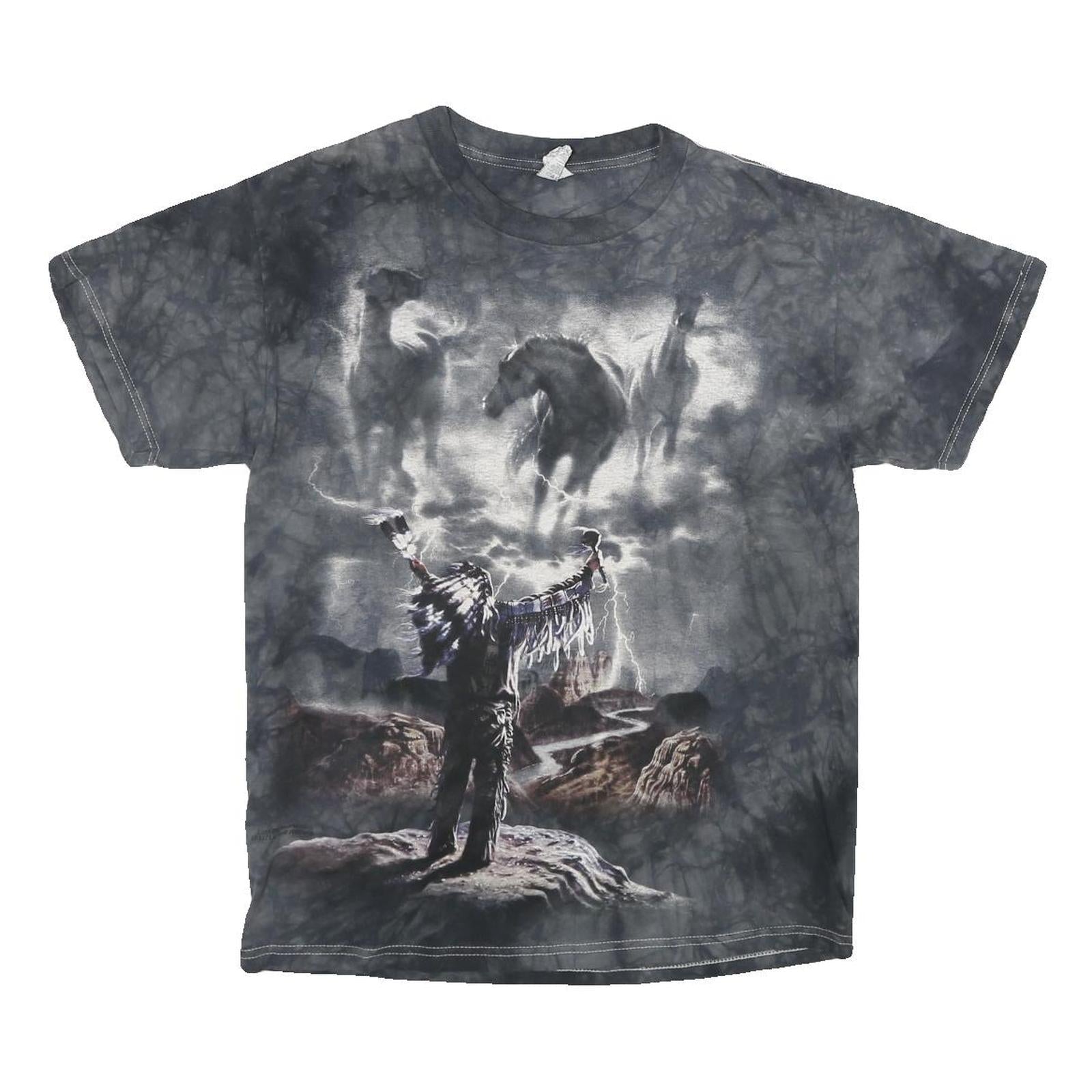 DELTA Mens Black Tie Dye Graphic T-Shirt M Short Sleeve Crew Neck Cotton Refurbished - N/A refurbished available on Cerqular