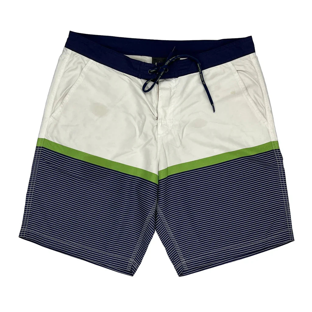 Armani Exchange Swim Shorts - Large Multicoloured Polyester Refurbished - Thrifted (note: this is a term often used to describe second- refurbished available on Cerqular