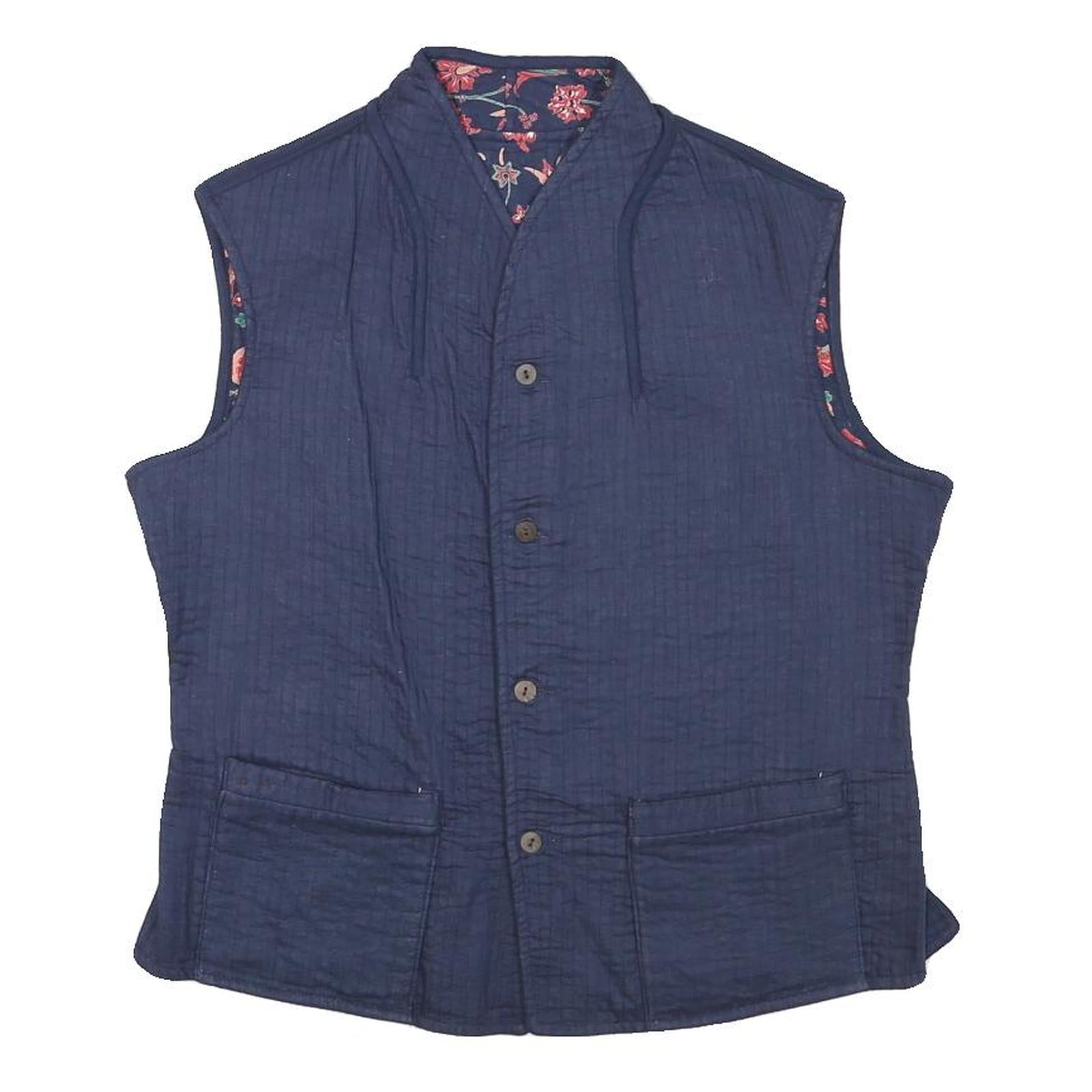 Buy Womens Blue Quilted Cotton Blend Jacket Sleeveless Button Up Stand-Up Collar S Refurbished - $37.69 Womens Blue Quilted Cotton Blend Jacket Sleeveless Button Up Stand-Up Collar S Refurbished - N/A refurbished available on Cerqular