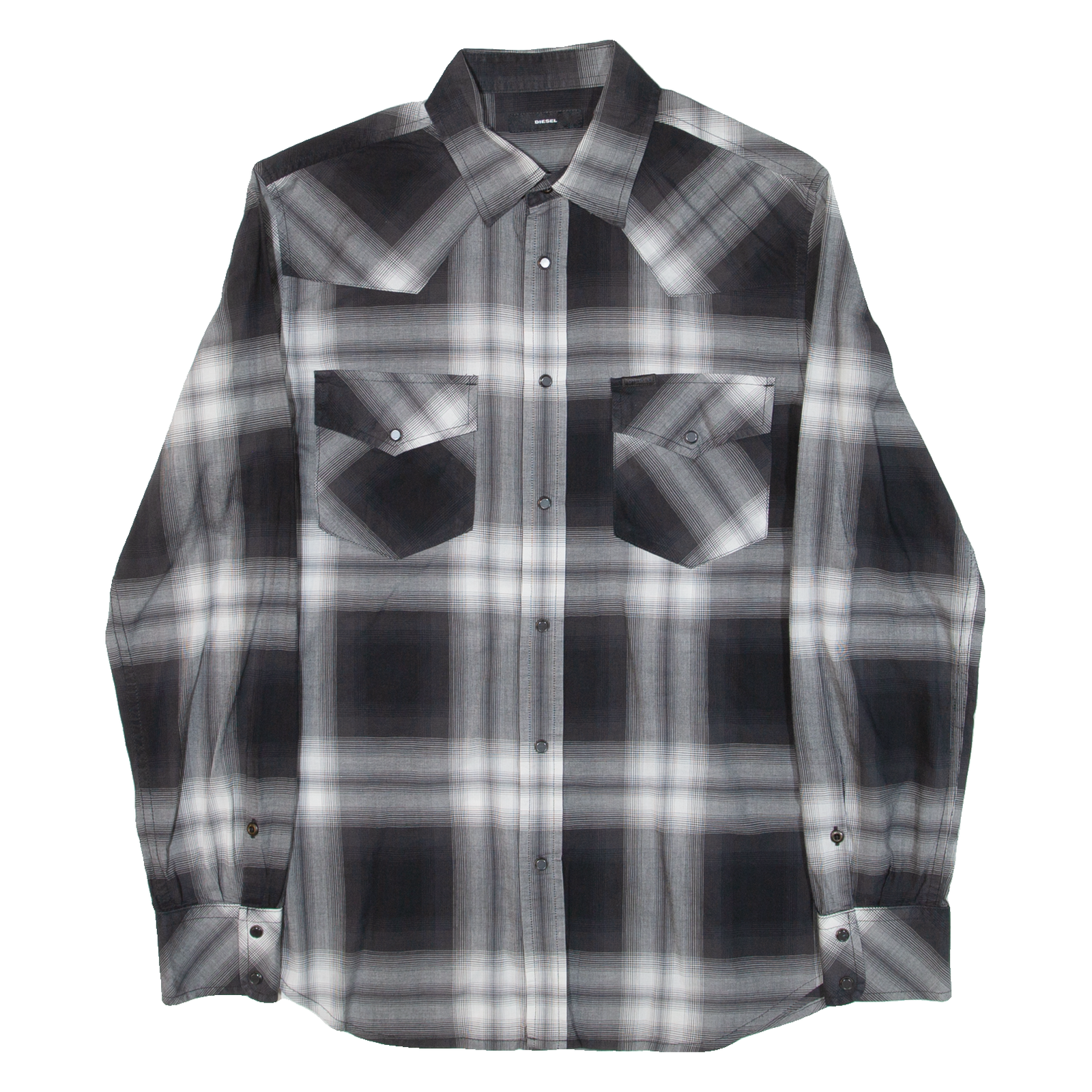 DIESEL Mens Shirt Grey Check Long Sleeve S Refurbished - N/A refurbished available on Cerqular