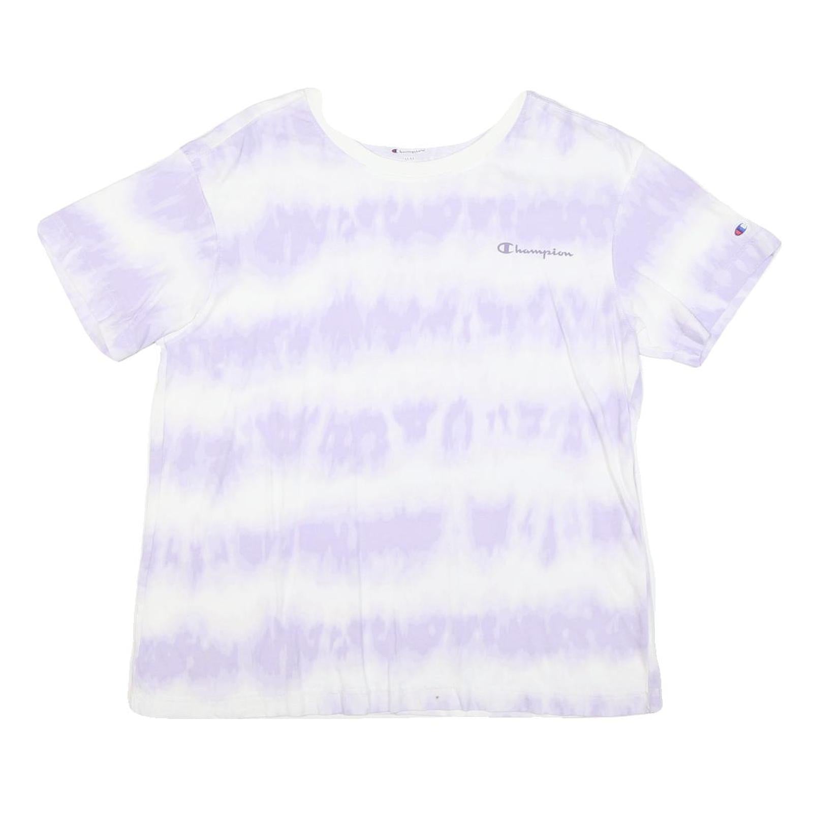 CHAMPION Mens White & Lilac Tie Dye T-Shirt M Short Sleeve Crew Neck Cotton Refurbished - N/A refurbished available on Cerqular