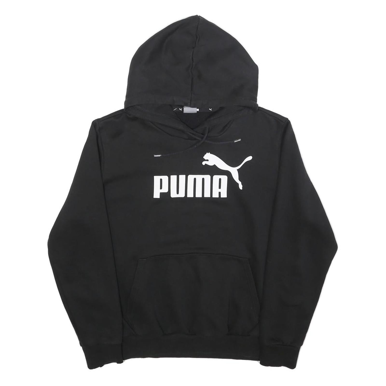 PUMA Womens Black Hoodie M Cotton Blend Pullover Sweatshirt Logo Print Refurbished - N/A refurbished available on Cerqular