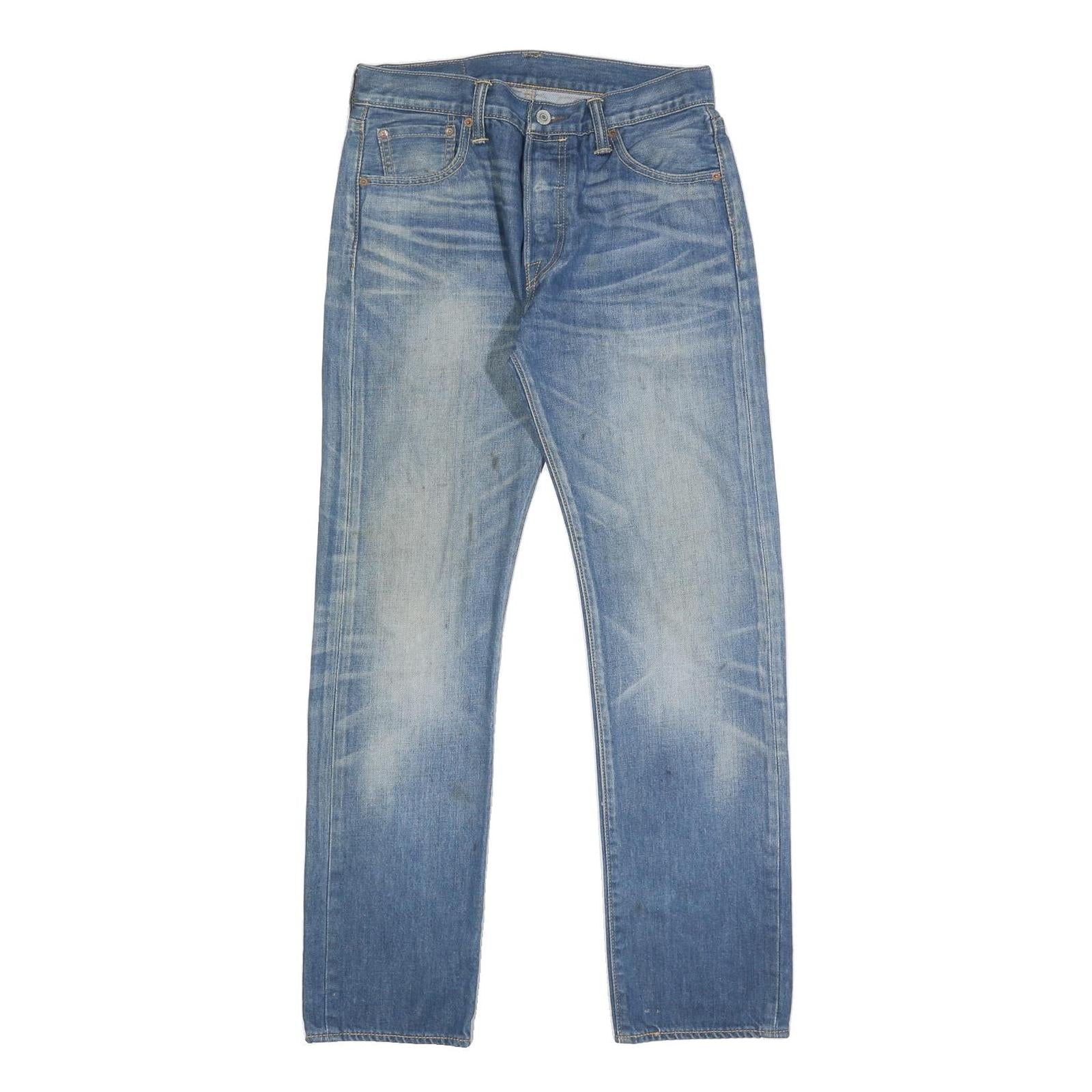LEVI'S 501 Mens Jeans Blue Regular Straight Denim Medium W30 L32 Classic Button Refurbished - N/A refurbished available on Cerqular