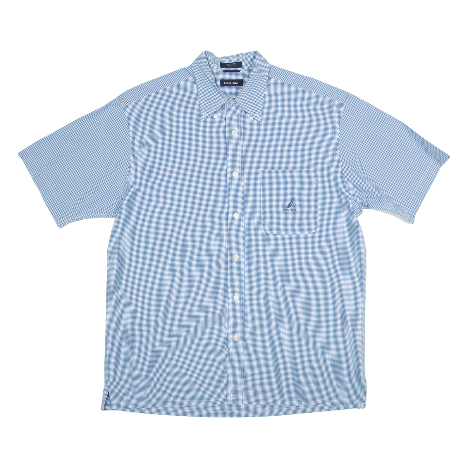 NAUTICA Mens Shirt Blue Gingham L Refurbished - N/A refurbished available on Cerqular