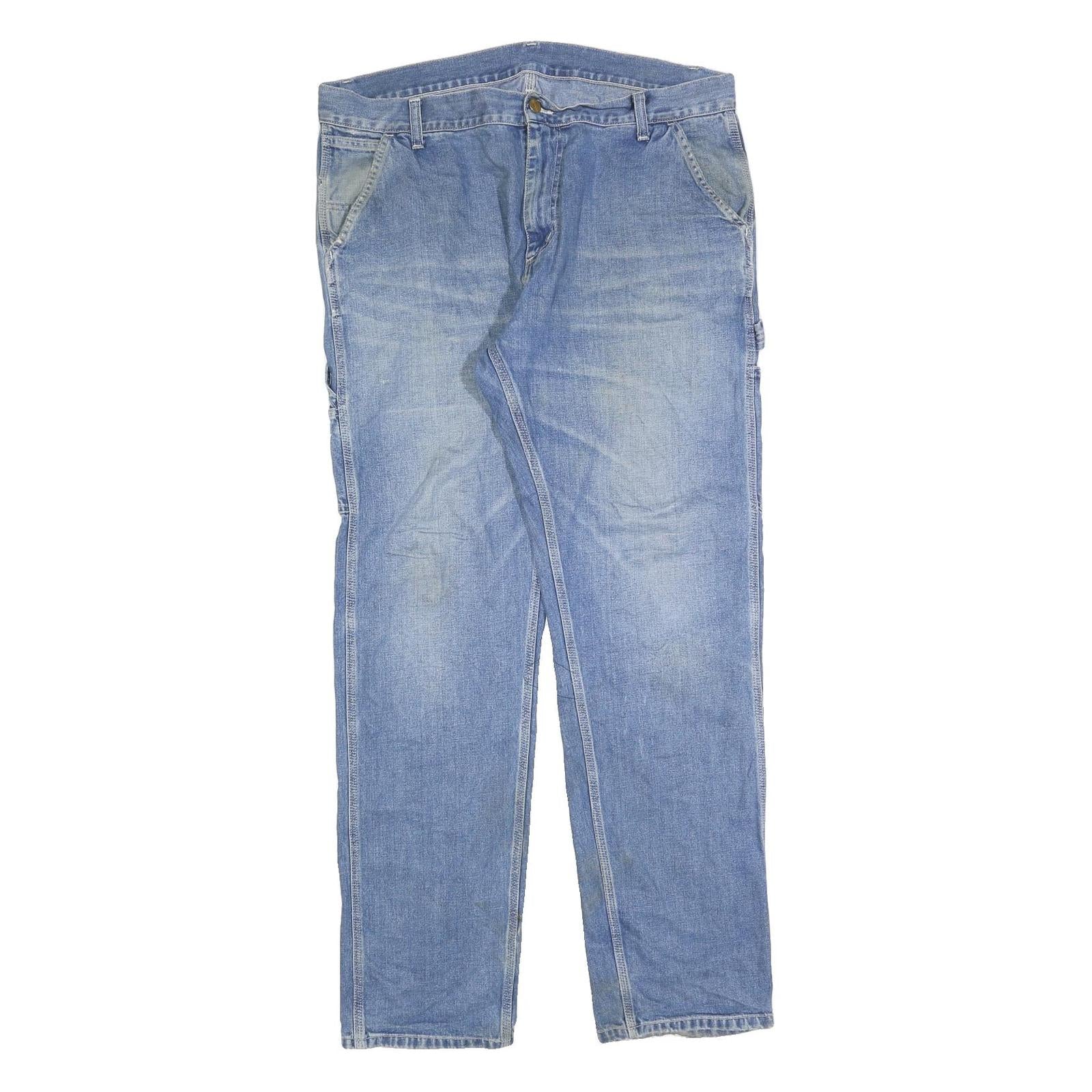 CARHARTT Mens Jeans Blue Regular Straight Denim Rinse W38 L34 Workwear Refurbished - N/A refurbished available on Cerqular