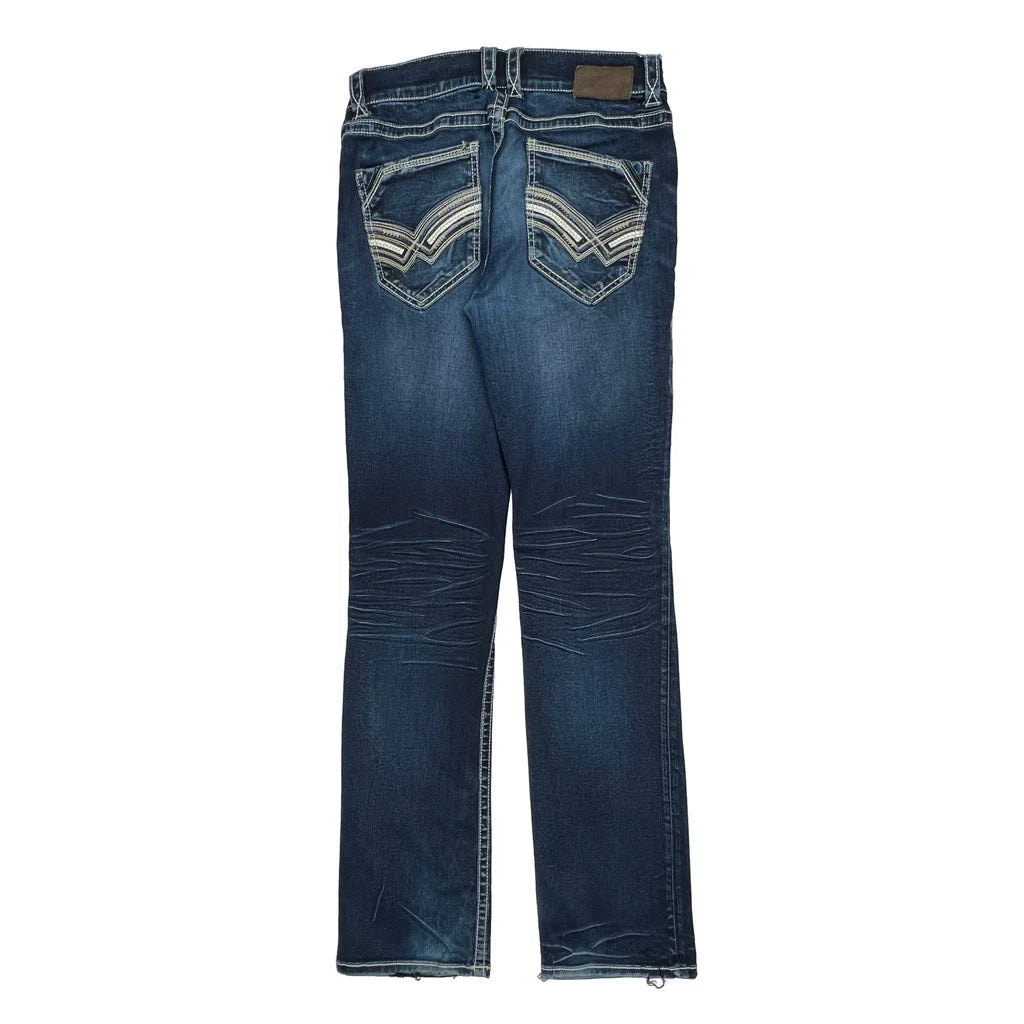 Buckle Black Boot Cut Jeans - 32W 36L Dark Wash Denim Refurbished - Thrifted (note: this is a term often used to describe second- refurbished available on Cerqular