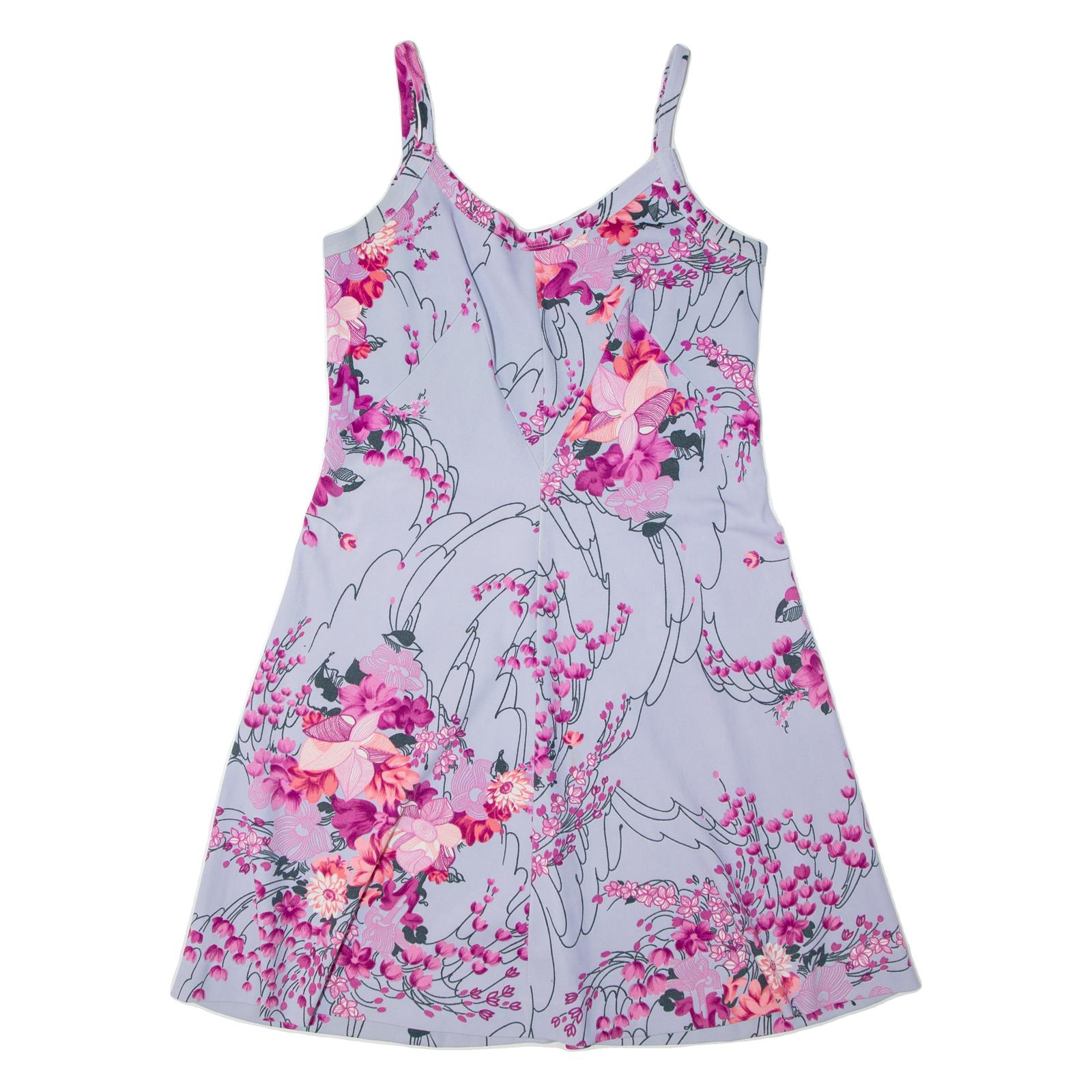 Womens Fit & Flare Dress Purple Floral Sleeveless Knee Length L Refurbished - N/A refurbished available on Cerqular