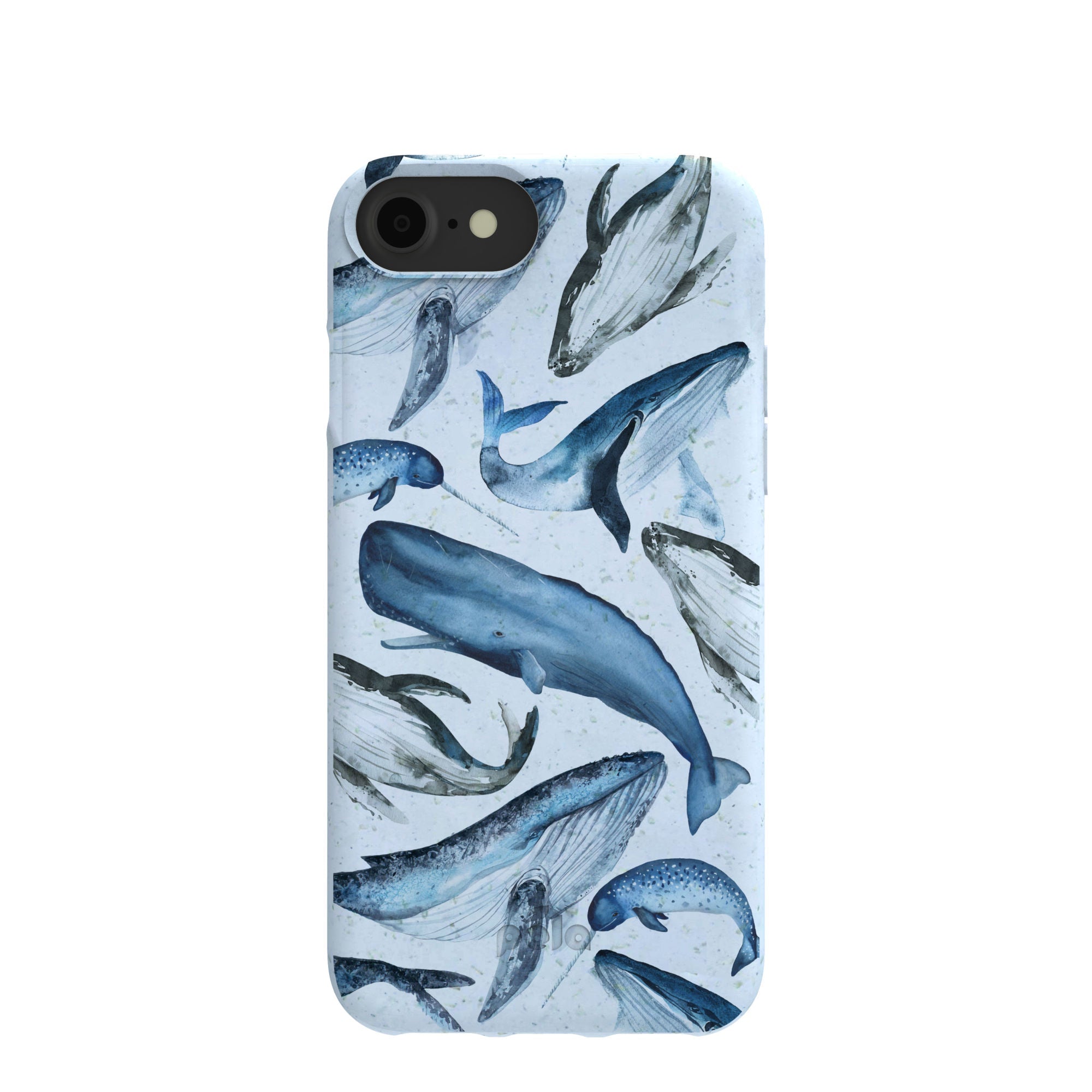 Powder Blue Whales iPhone 6/6s/7/8/SE Case Refurbished - Pela Case refurbished available on Cerqular