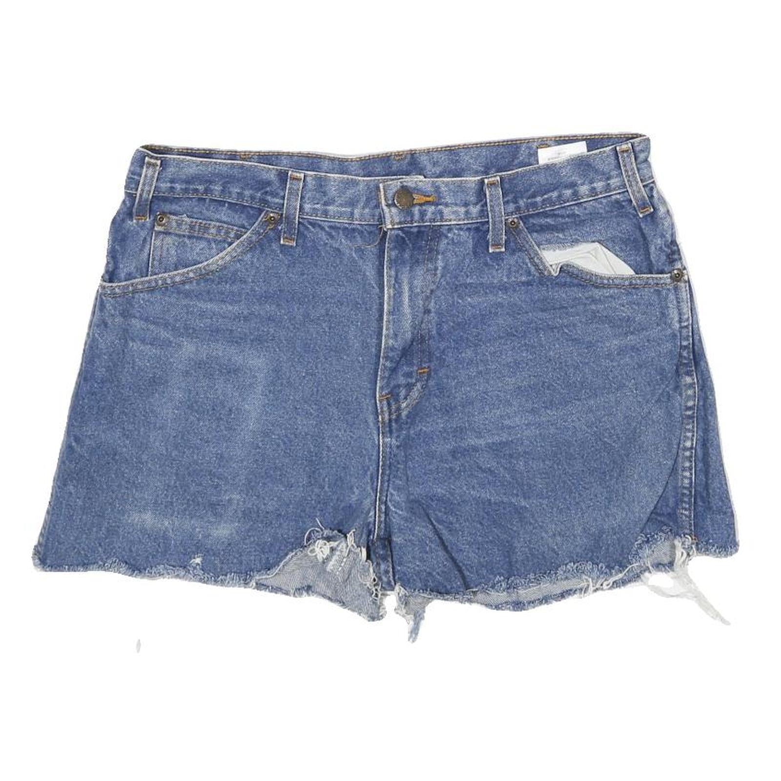 LEVI'S Womens Denim Blue Casual Shorts M W32 Distressed Hem Raw Edge Refurbished - N/A refurbished available on Cerqular
