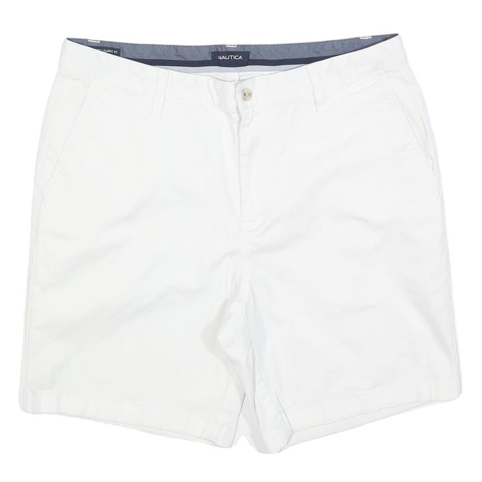 NAUTICA Mens Shorts White Casual Plain M W34 Lightweight Cotton Blend Refurbished - N/A refurbished available on Cerqular