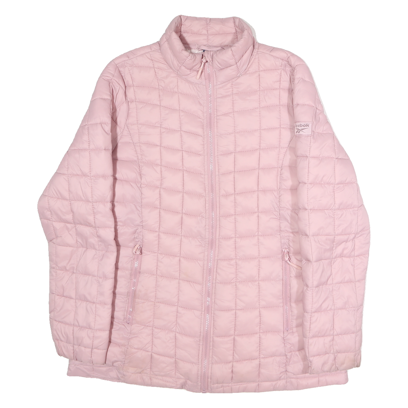 REEBOK Mens Pink Quilted Jacket M Polyester Blend Zip Top Performance Refurbished - N/A refurbished available on Cerqular