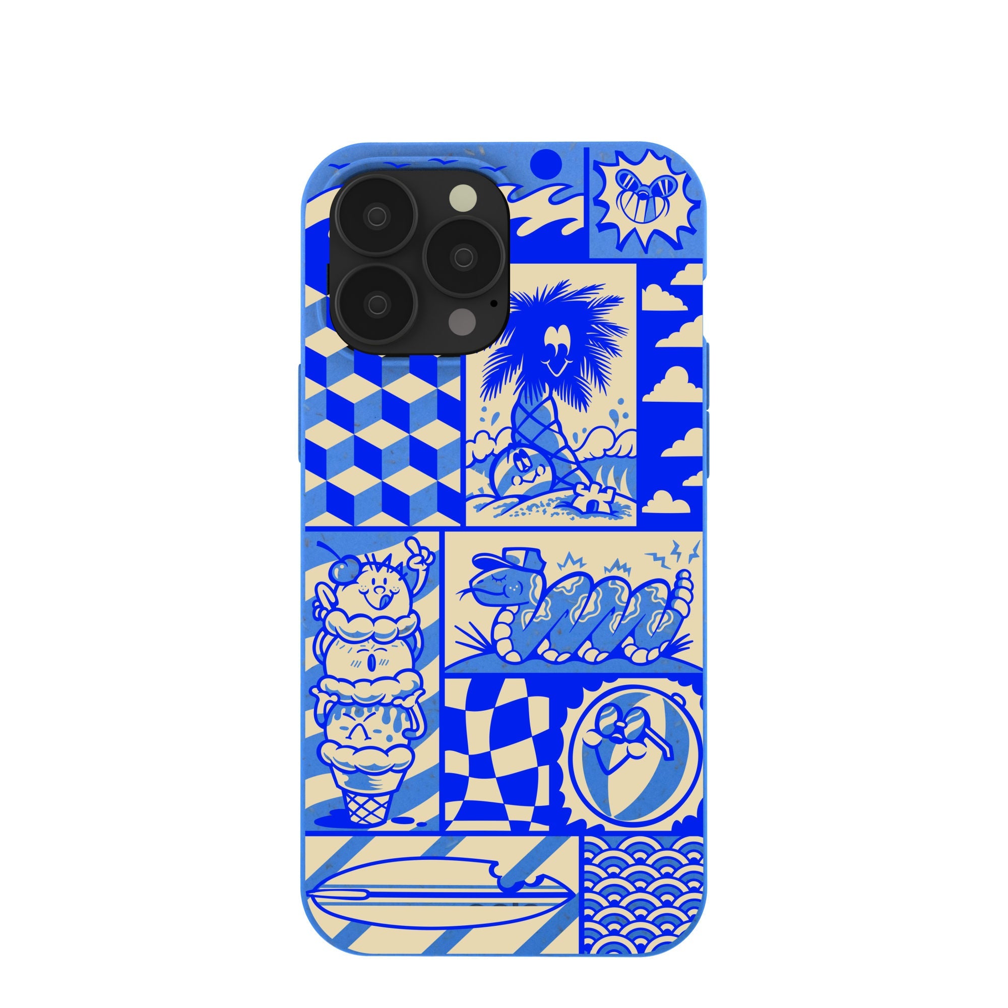 Electric Blue Summer Blues iPhone 13 Pro Max Case Refurbished - Pela Case refurbished available on Cerqular