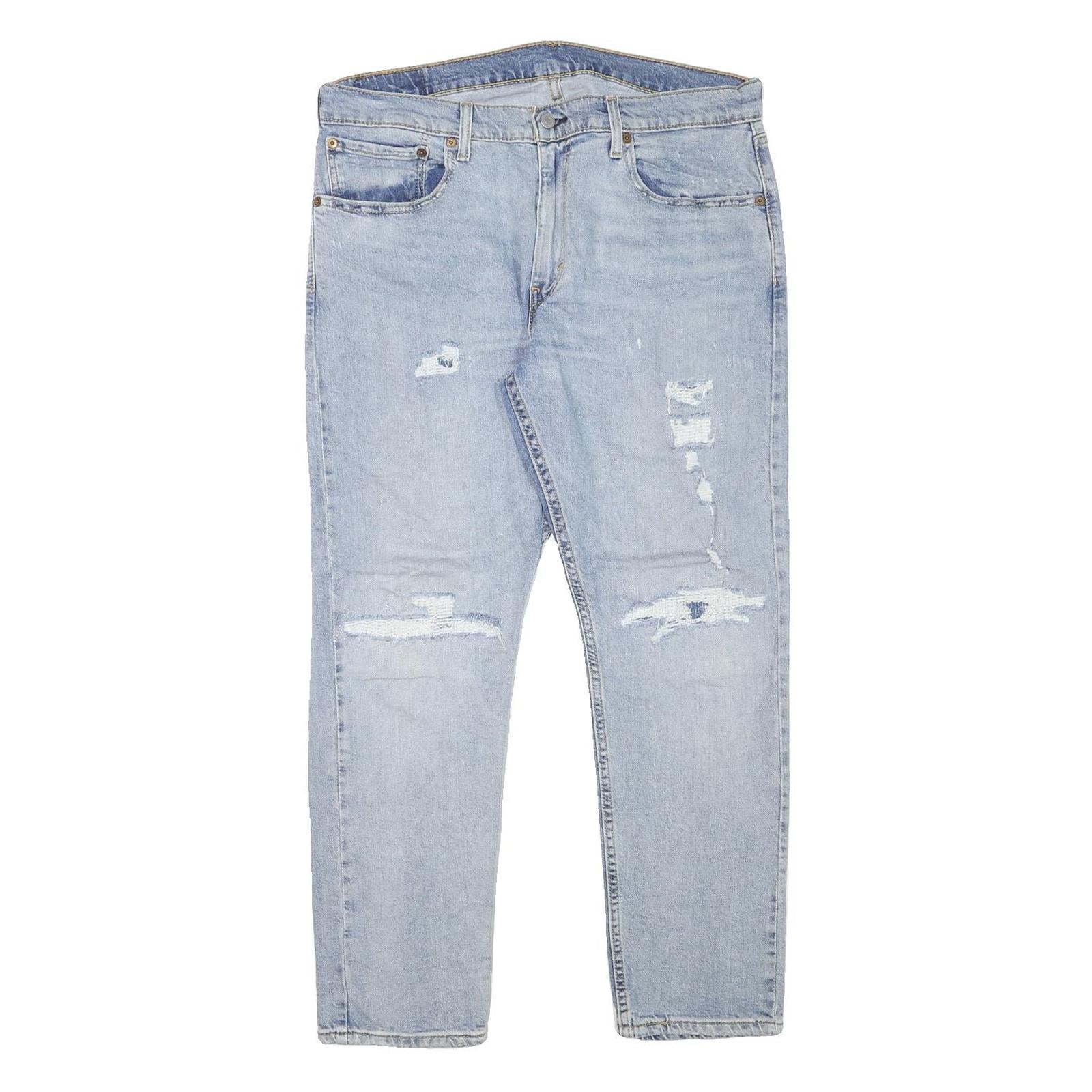 LEVI'S 512 Tapered Mens Jeans Blue Slim Denim Light W36 L30 Distressed Refurbished - N/A refurbished available on Cerqular