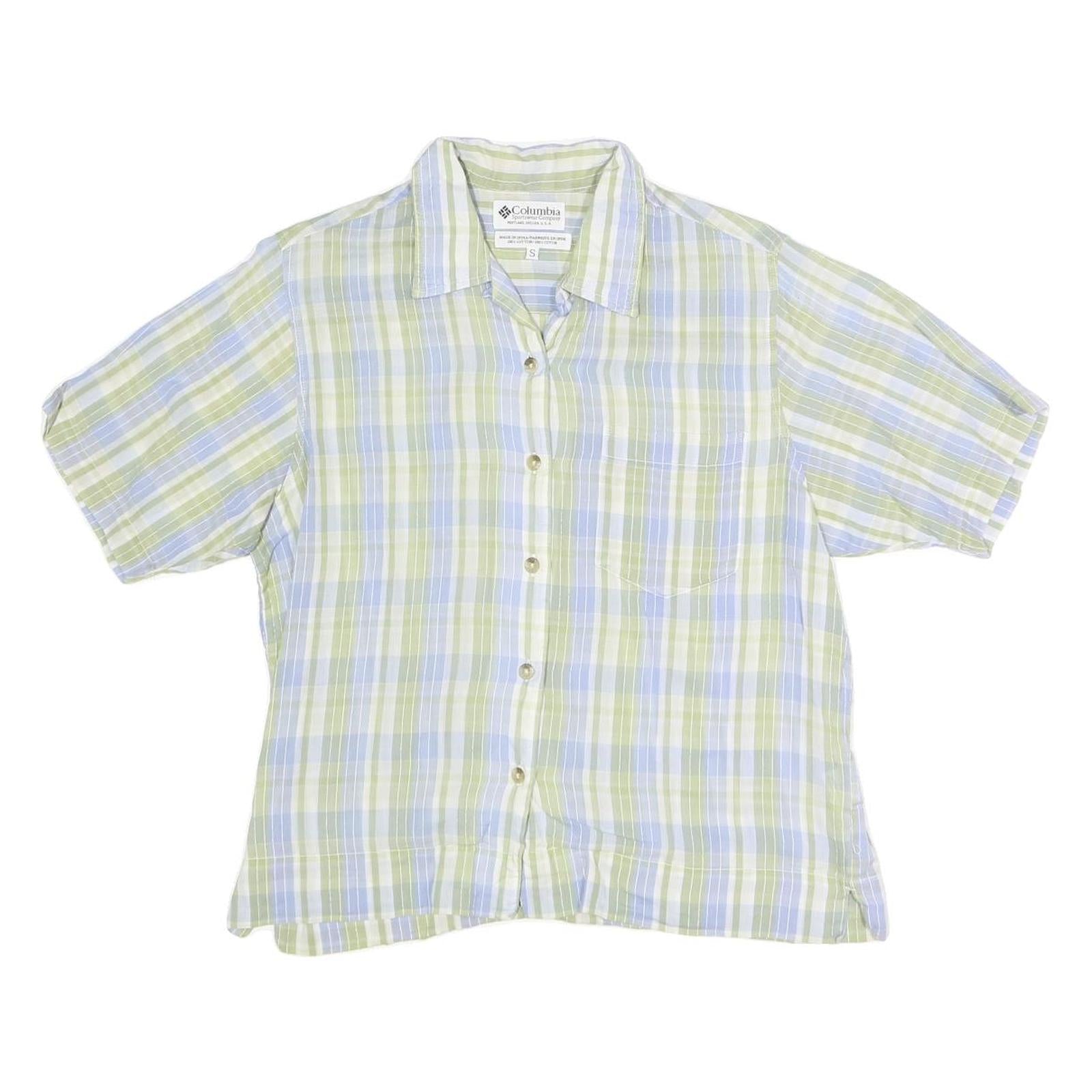 COLUMBIA Womens Green & Blue Check Shirt S Lightweight Casual Summer Refurbished - N/A refurbished available on Cerqular