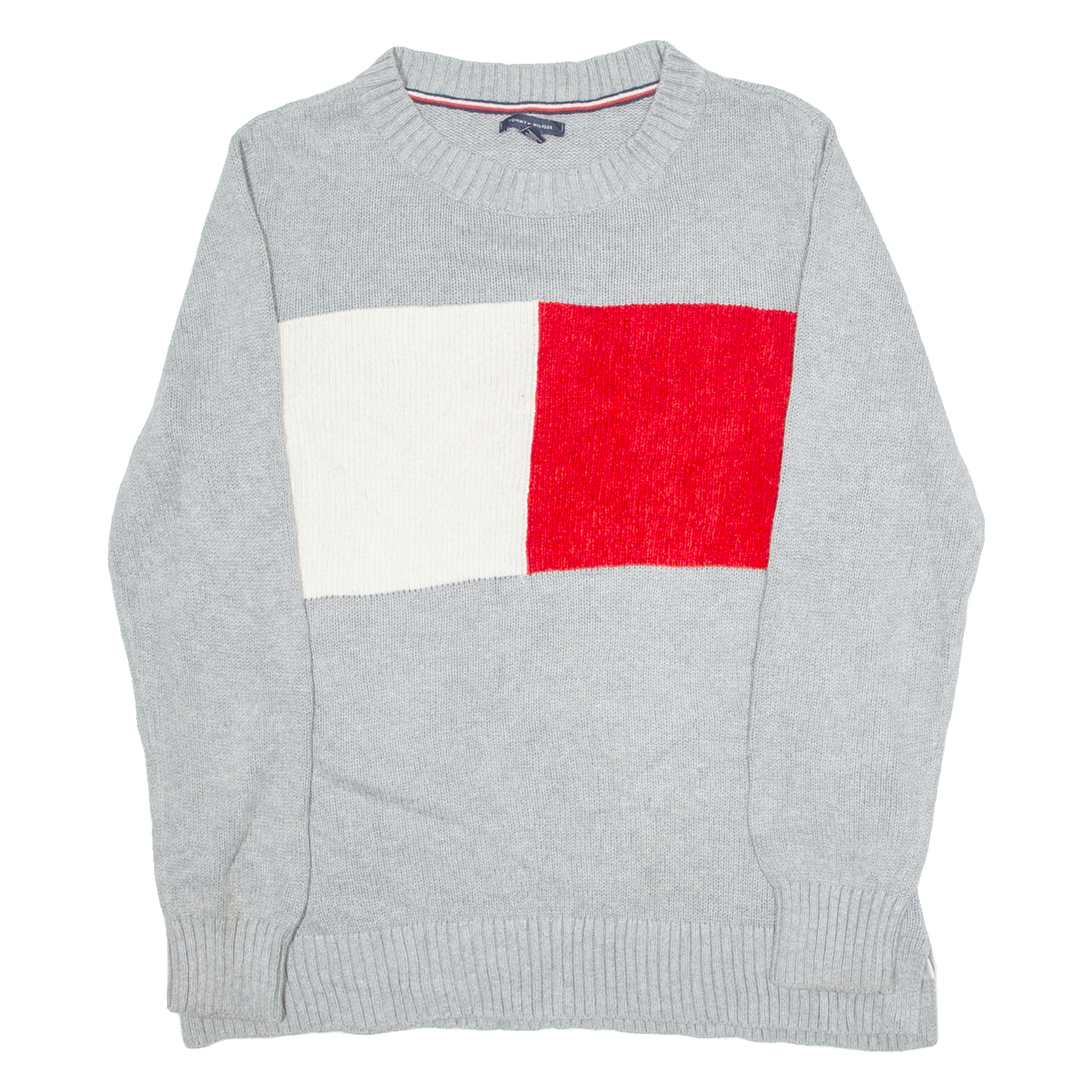 TOMMY HILFIGER Womens Jumper Grey Tight Knit L Refurbished - N/A refurbished available on Cerqular