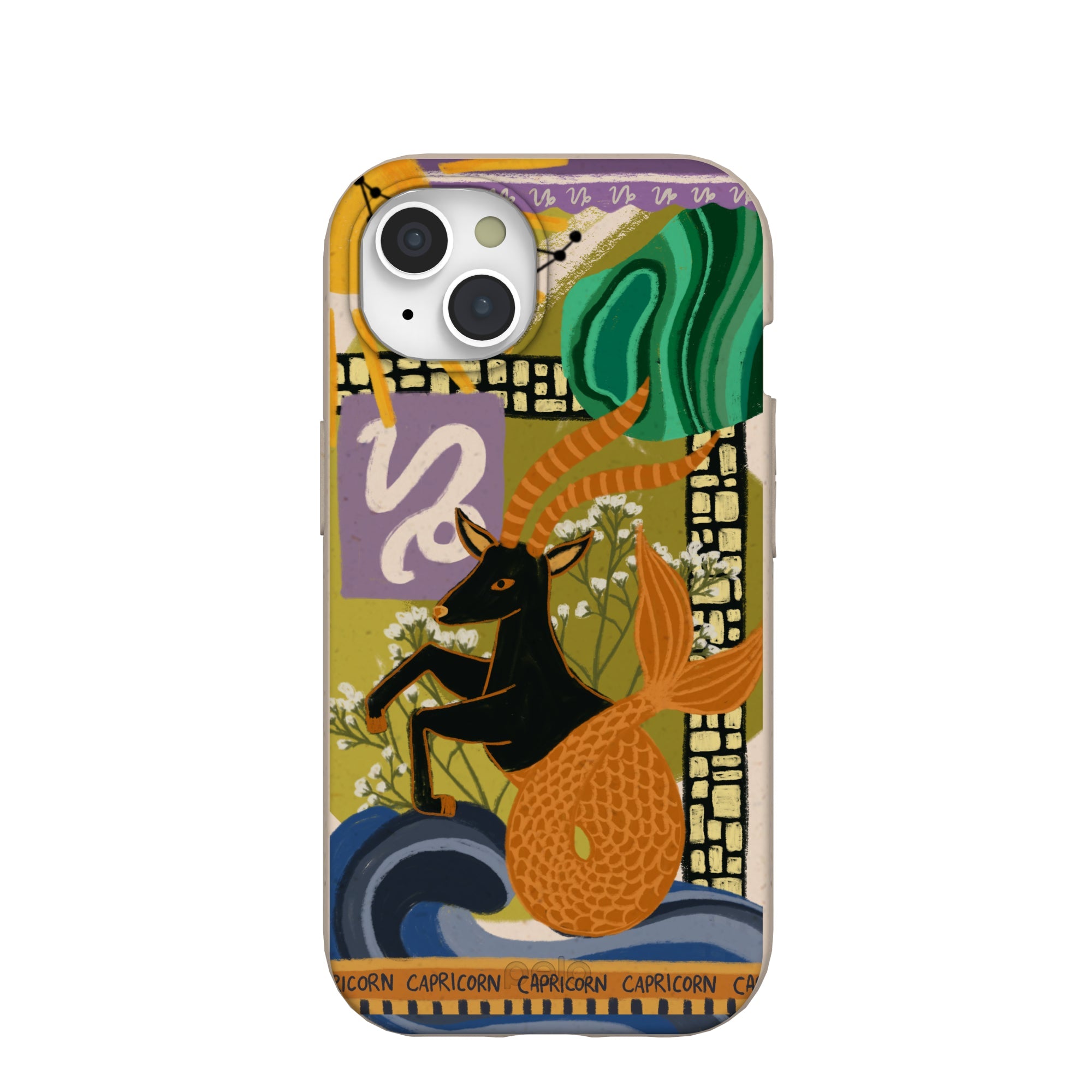 Seashell Capricorn Sea Goat iPhone 15 Case Refurbished - Pela Case refurbished available on Cerqular