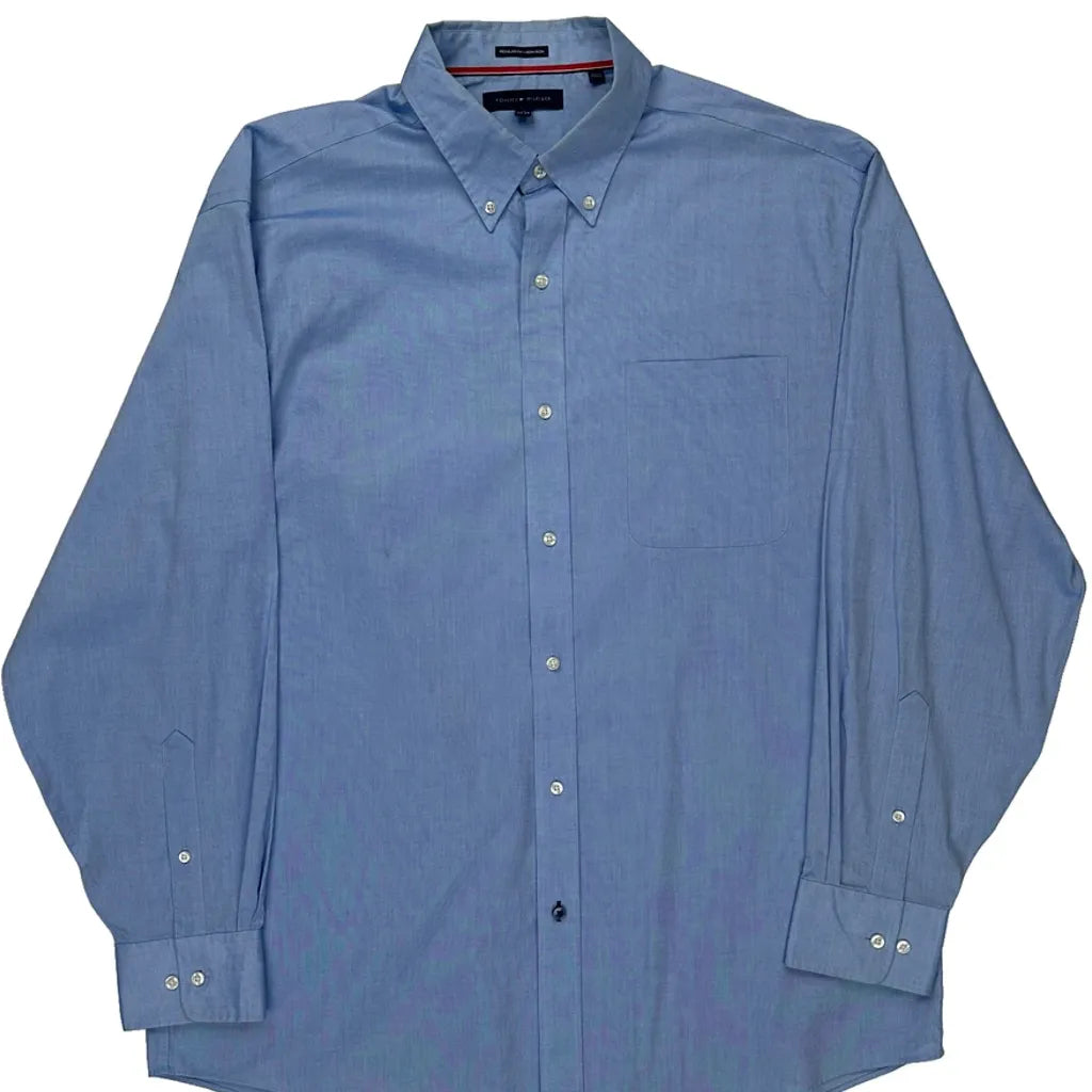 Buy Tommy Hilfiger Shirt - XL Blue Cotton Refurbished - $37.51 Tommy Hilfiger Shirt - XL Blue Cotton Refurbished - Thrifted (note: this is a term often used to describe second- refurbished available on Cerqular
