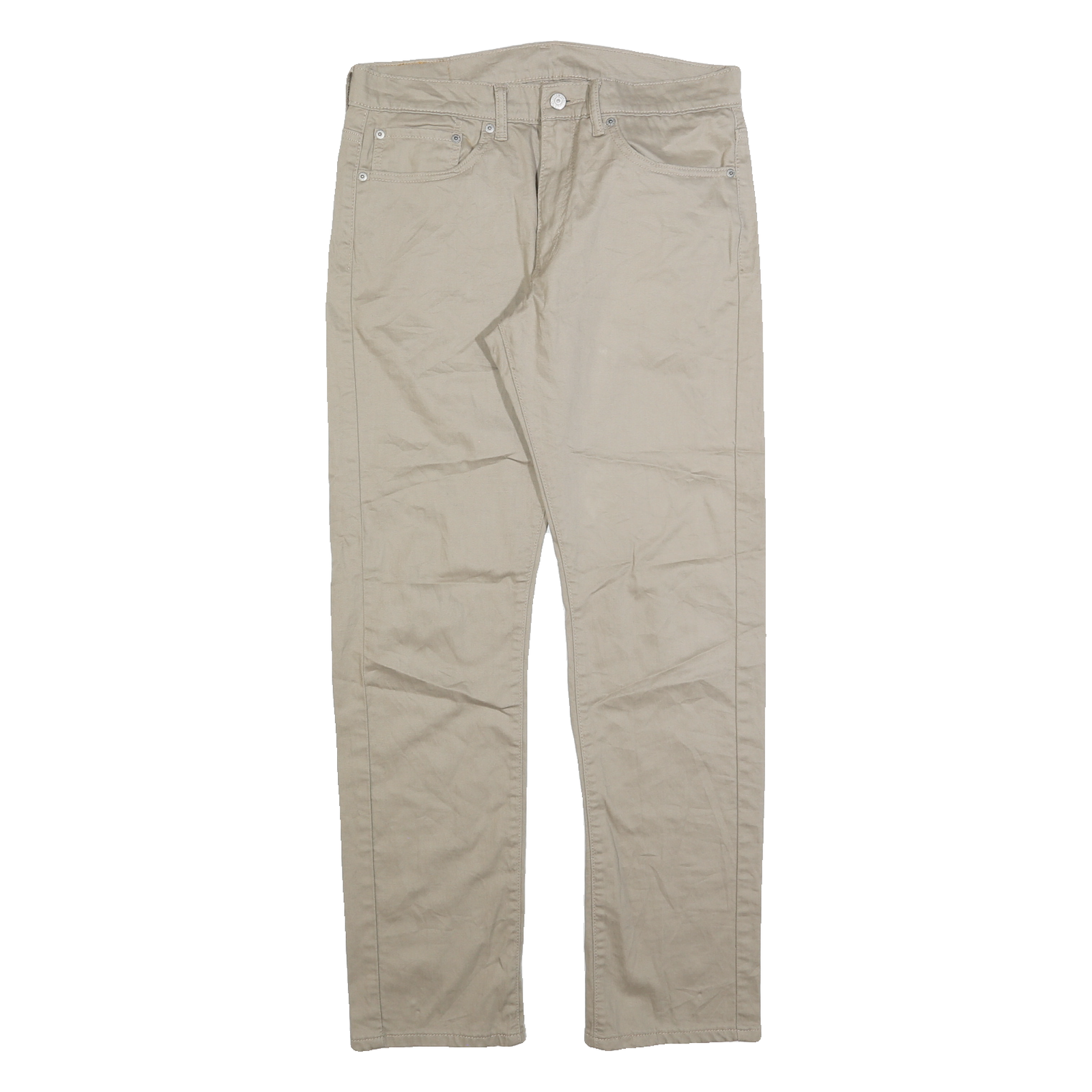 LEVI'S Mens Cotton Beige Regular Straight Trousers W32 L32 Classic Zip Casual Refurbished - N/A refurbished available on Cerqular