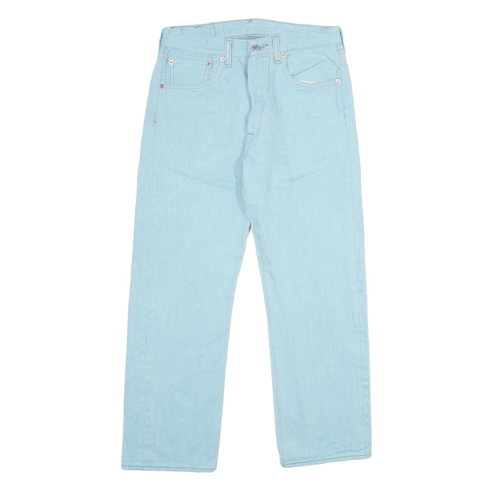 LEVI'S 501XX Mens Jeans Blue Classic Straight Denim Light W32 L30 Button Closure Refurbished - N/A refurbished available on Cerqular