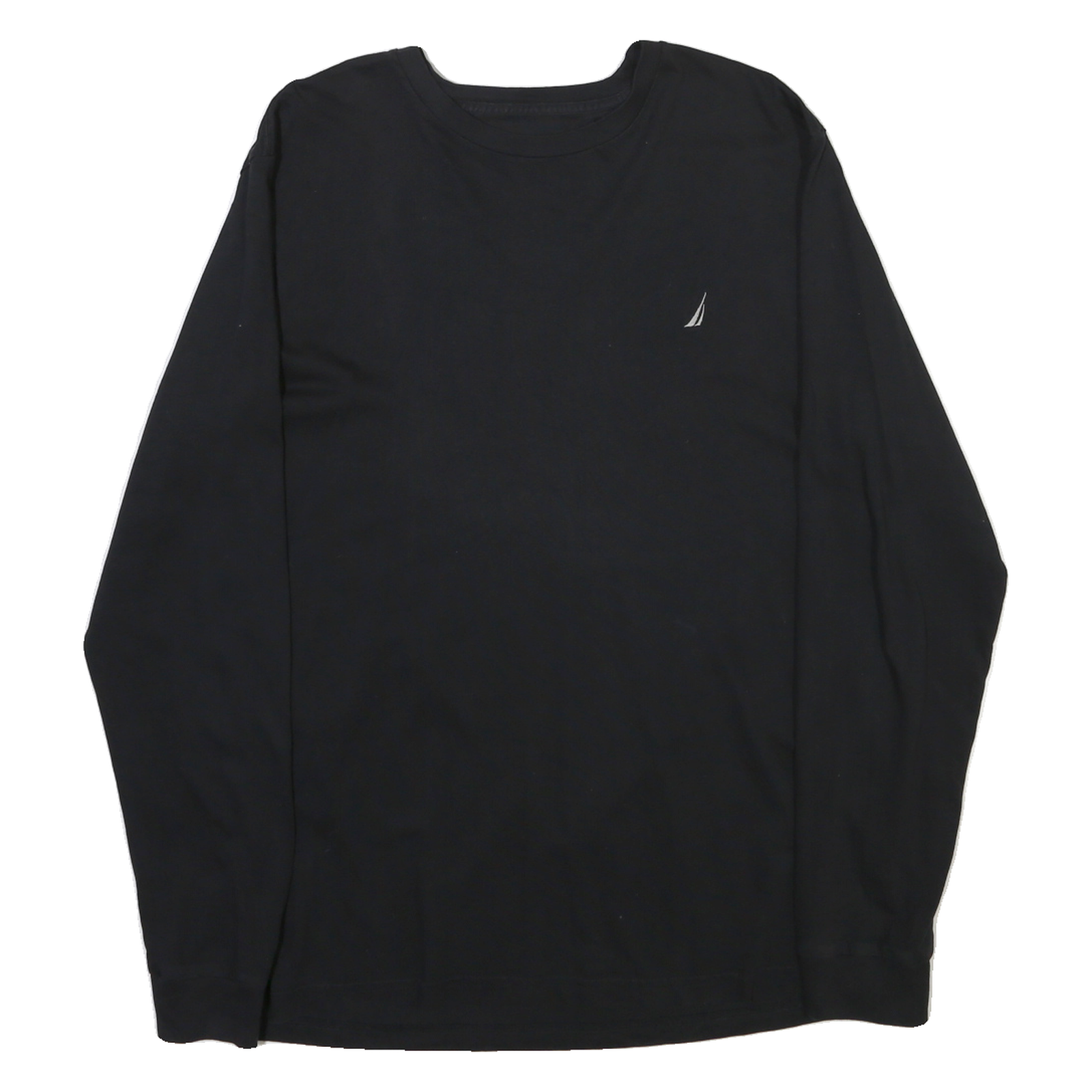 NAUTICA Mens Black Long Sleeve Crew Neck Cotton Blend T-Shirt L Classic Refurbished - N/A refurbished available on Cerqular